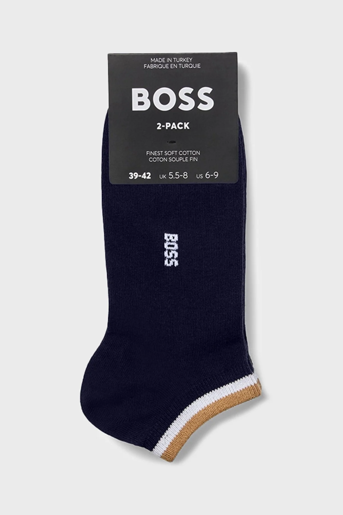 Boss Logolu Streç Pamuklu 2 Pack Erkek Çorap 50491192 401 LACİVERT - 3