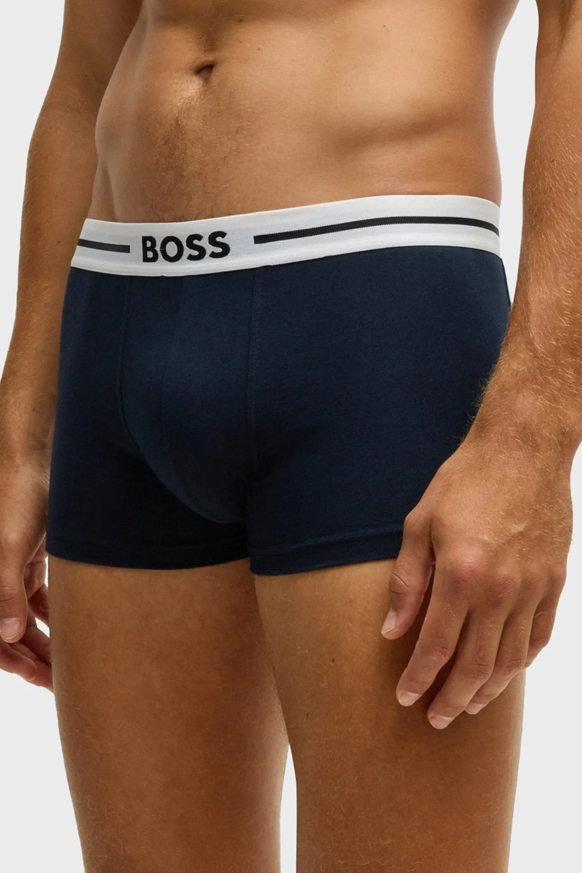 Boss Logolu Streç Pamuklu 3 Pack Erkek Boxer 50531694 960 Mavi-Siyah-Lacivert - 9