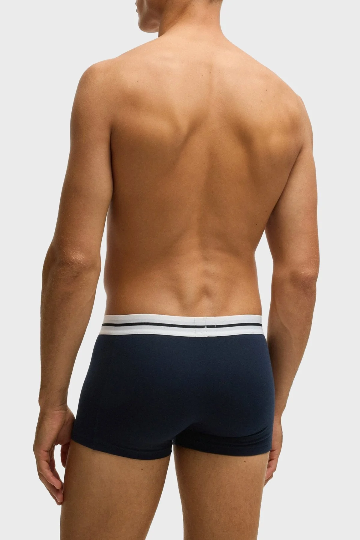 Boss Logolu Streç Pamuklu 3 Pack Erkek Boxer 50531694 960 Mavi-Siyah-Lacivert - 10