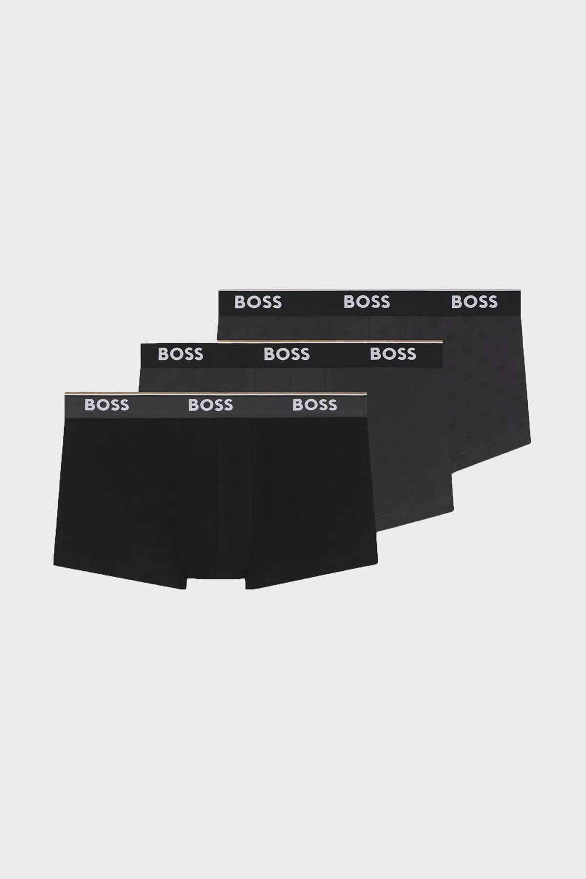 Boss Logolu Streç Pamuklu 3 Pack Erkek Boxer 50531701 960 SİYAH - 1