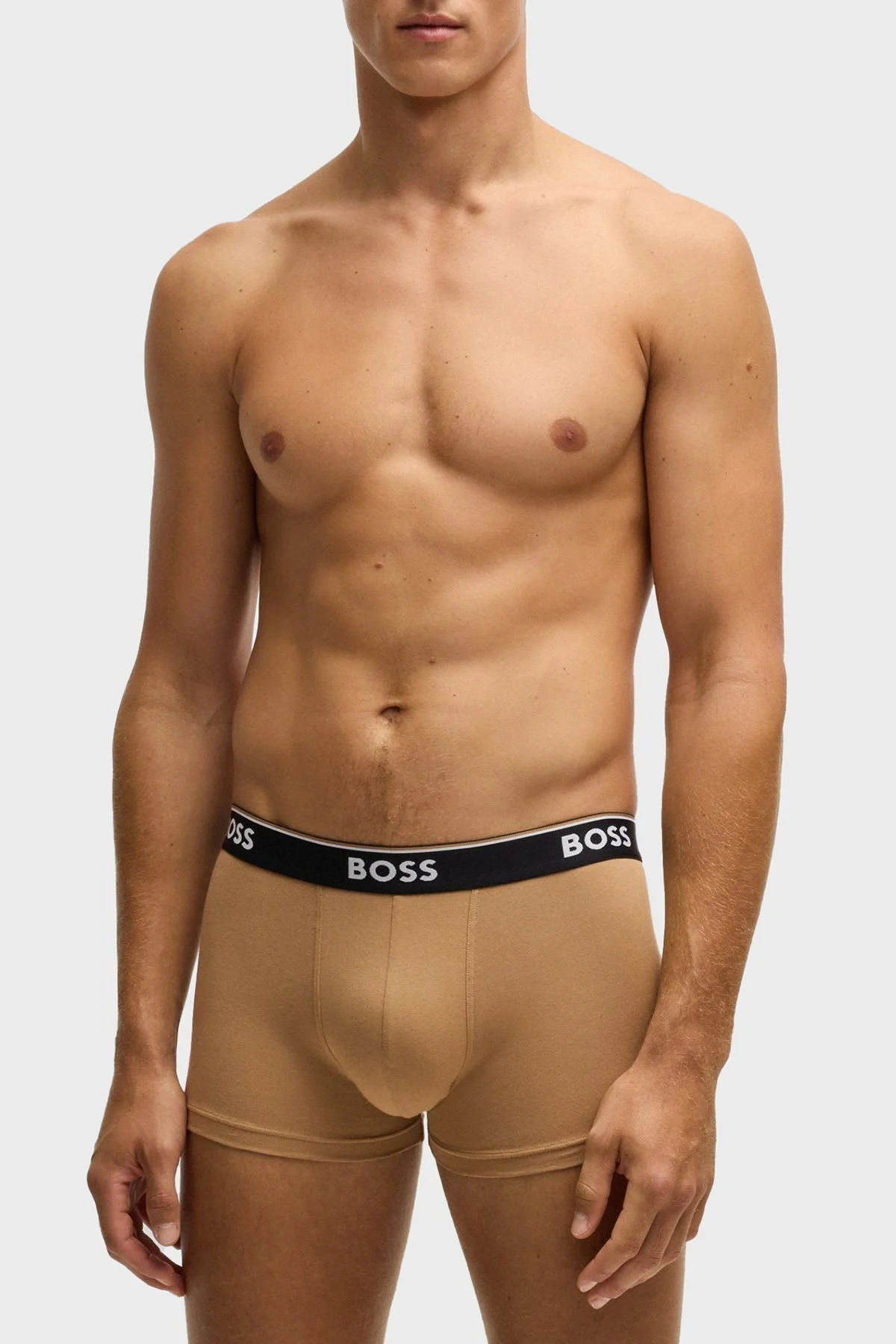 Boss Logolu Streç Pamuklu 3 Pack Erkek Boxer 50531701 964 Siyah-Kahve-Krem - 10