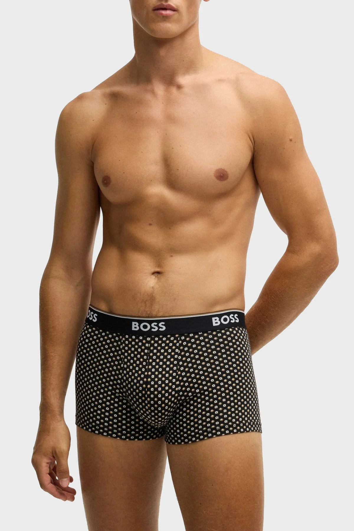 Boss Logolu Streç Pamuklu 3 Pack Erkek Boxer 50531701 964 Siyah-Kahve-Krem - 3