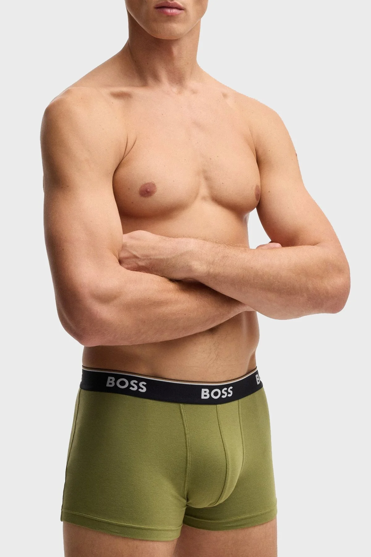 Boss Logolu Streç Pamuklu 3 Pack Erkek Boxer 50531701 990 SİYAH-YEŞİL - 4