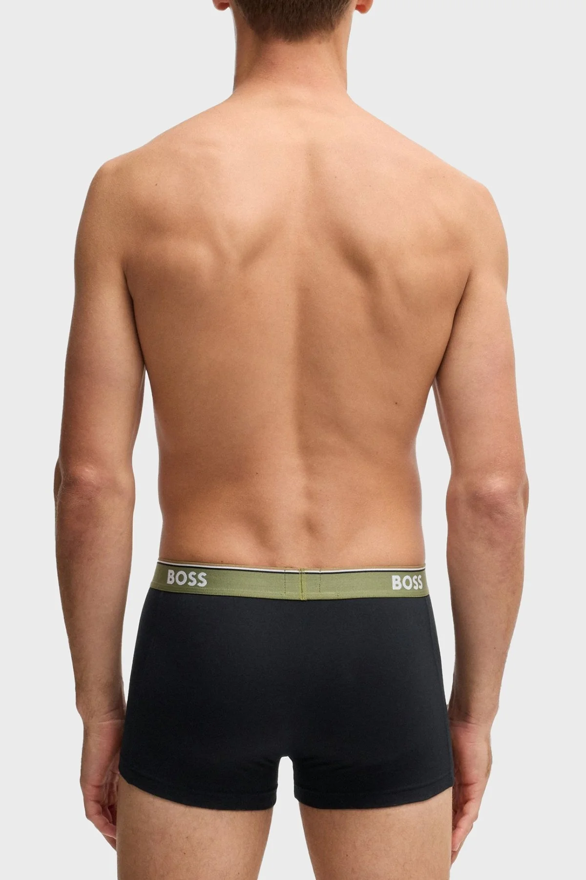 Boss Logolu Streç Pamuklu 3 Pack Erkek Boxer 50531701 990 SİYAH-YEŞİL - 5