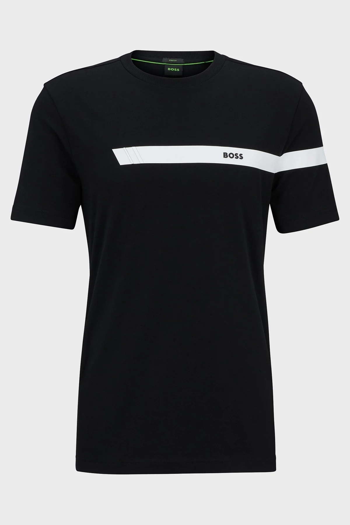 Boss Logolu Streç Pamuklu Bisiklet Yaka Regular Fit Erkek T Shirt 50501227 001 SİYAH - 4