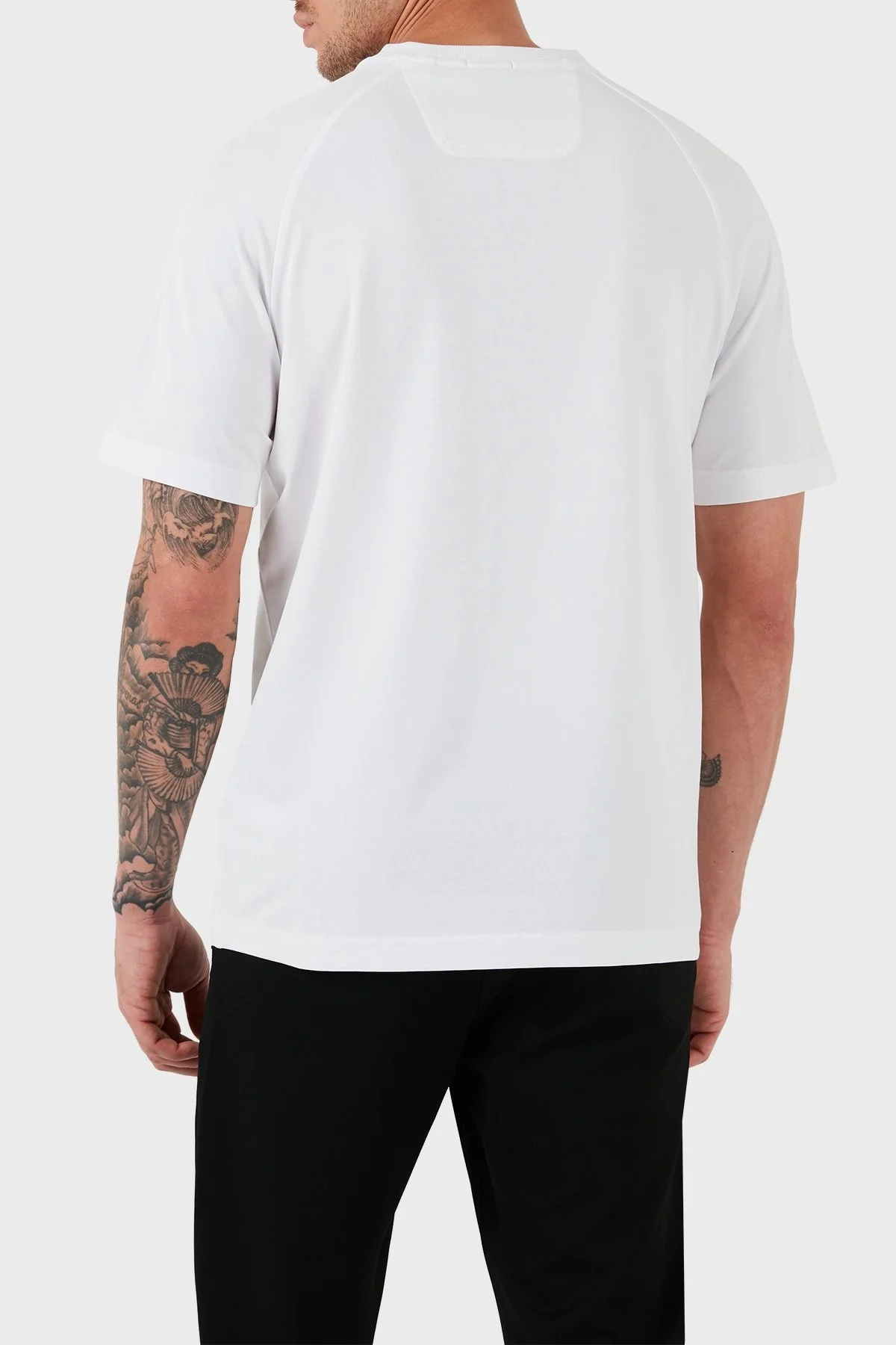 Boss Logolu Streç Pamuklu Bisiklet Yaka Regular Fit Erkek T Shirt 50512999 100 BEYAZ - 2