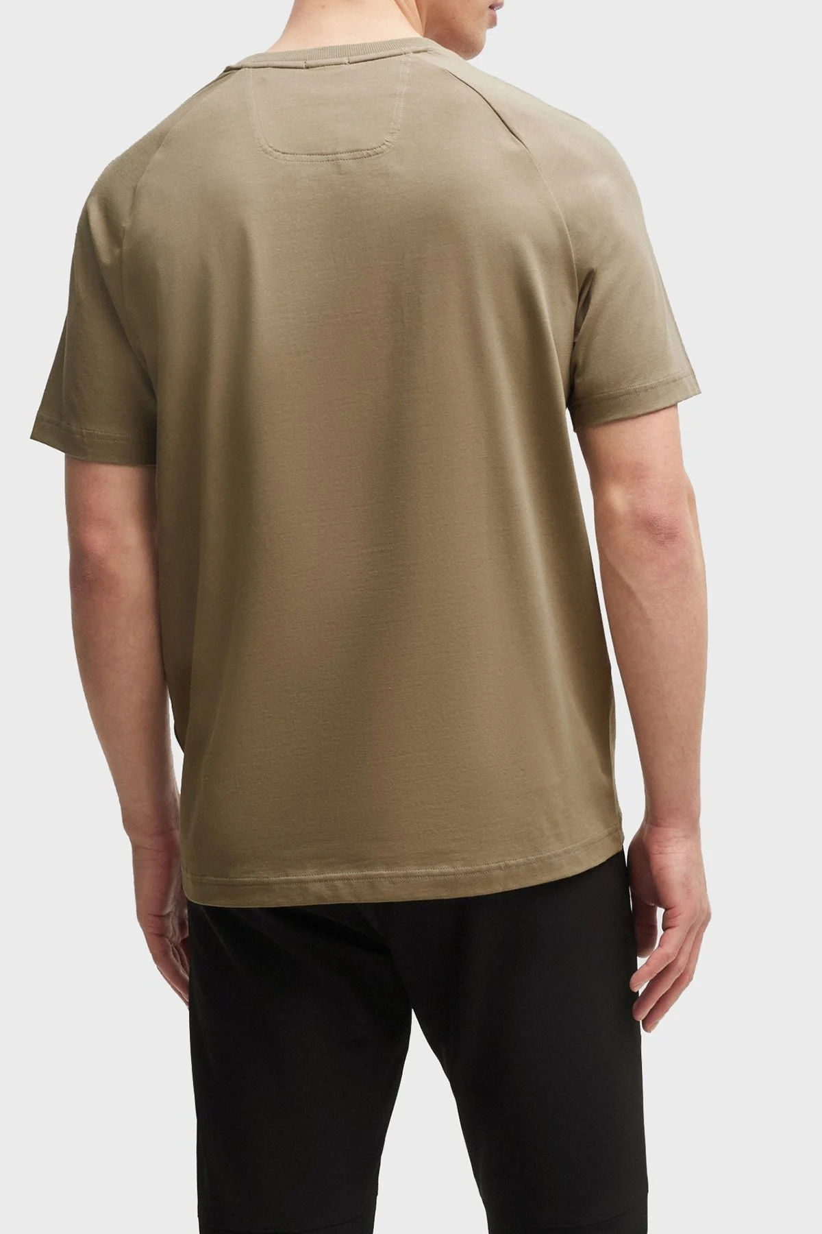 Boss Logolu Streç Pamuklu Bisiklet Yaka Regular Fit Erkek T Shirt 50512999 334 HAKİ - 4