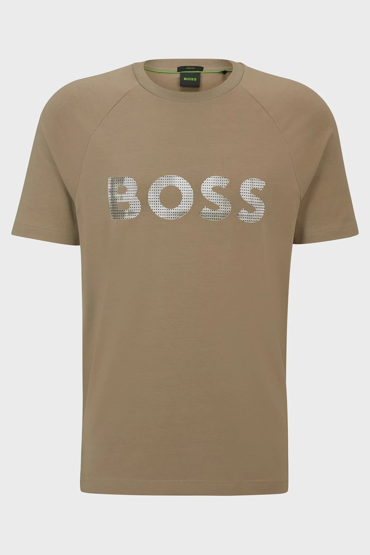 Boss Logolu Streç Pamuklu Bisiklet Yaka Regular Fit Erkek T Shirt 50512999 334 HAKİ - 5