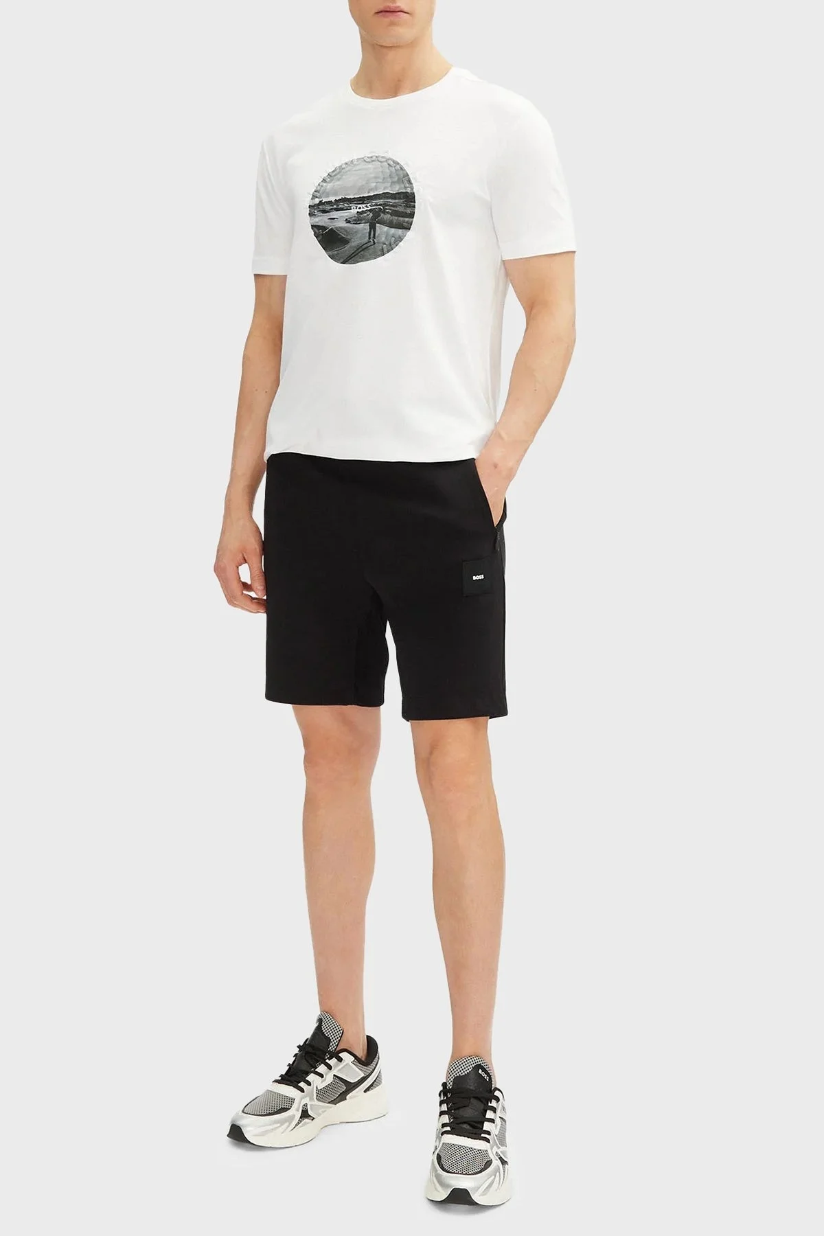 Boss Logolu Streç Pamuklu Regular Fit Normal Bel Erkek Short 50537199 001 SİYAH - 2