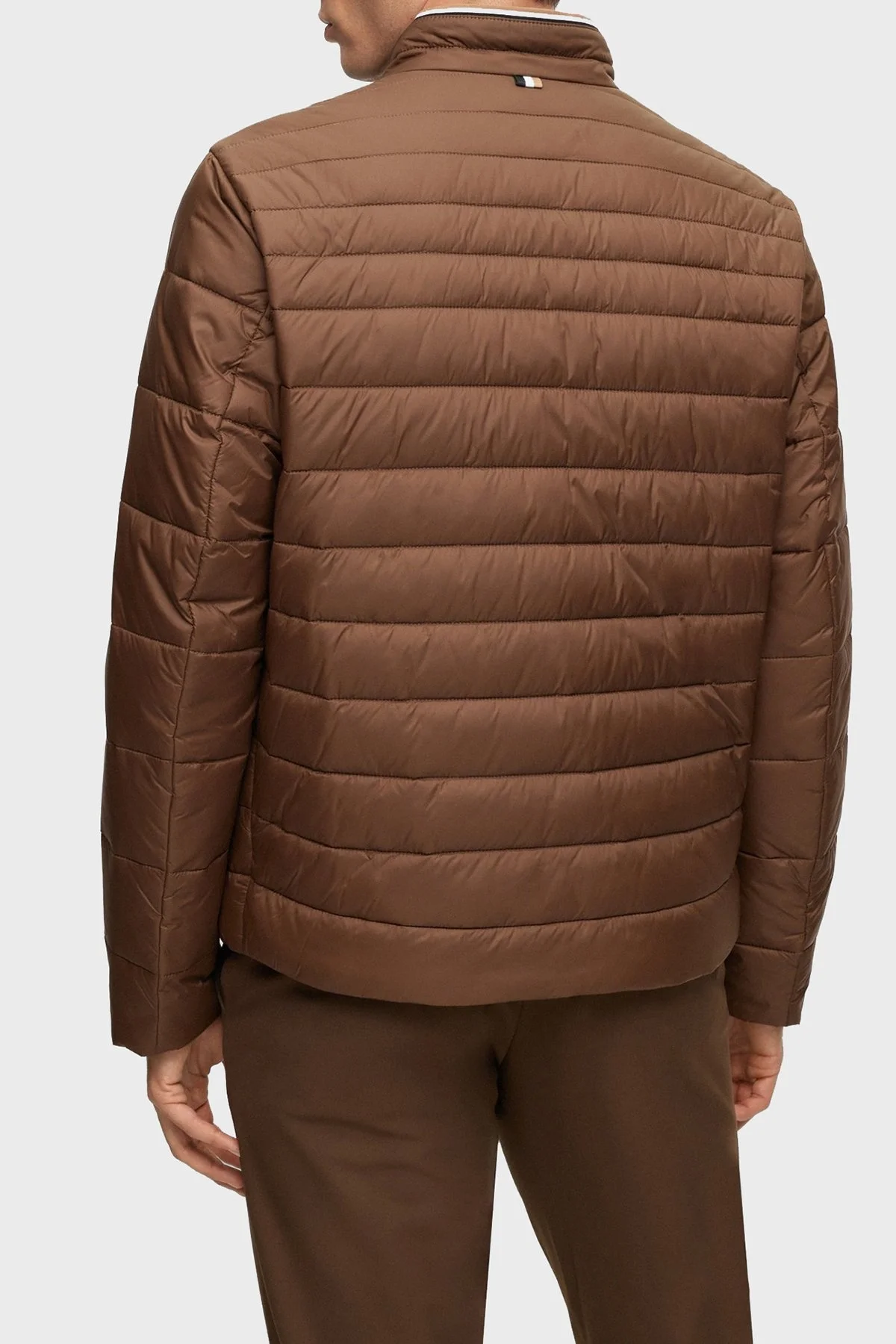 Boss Logolu Su Tutmaz Dik Yaka Regular Fit Şişme Erkek Mont 50464308 361 KAHVE - 3