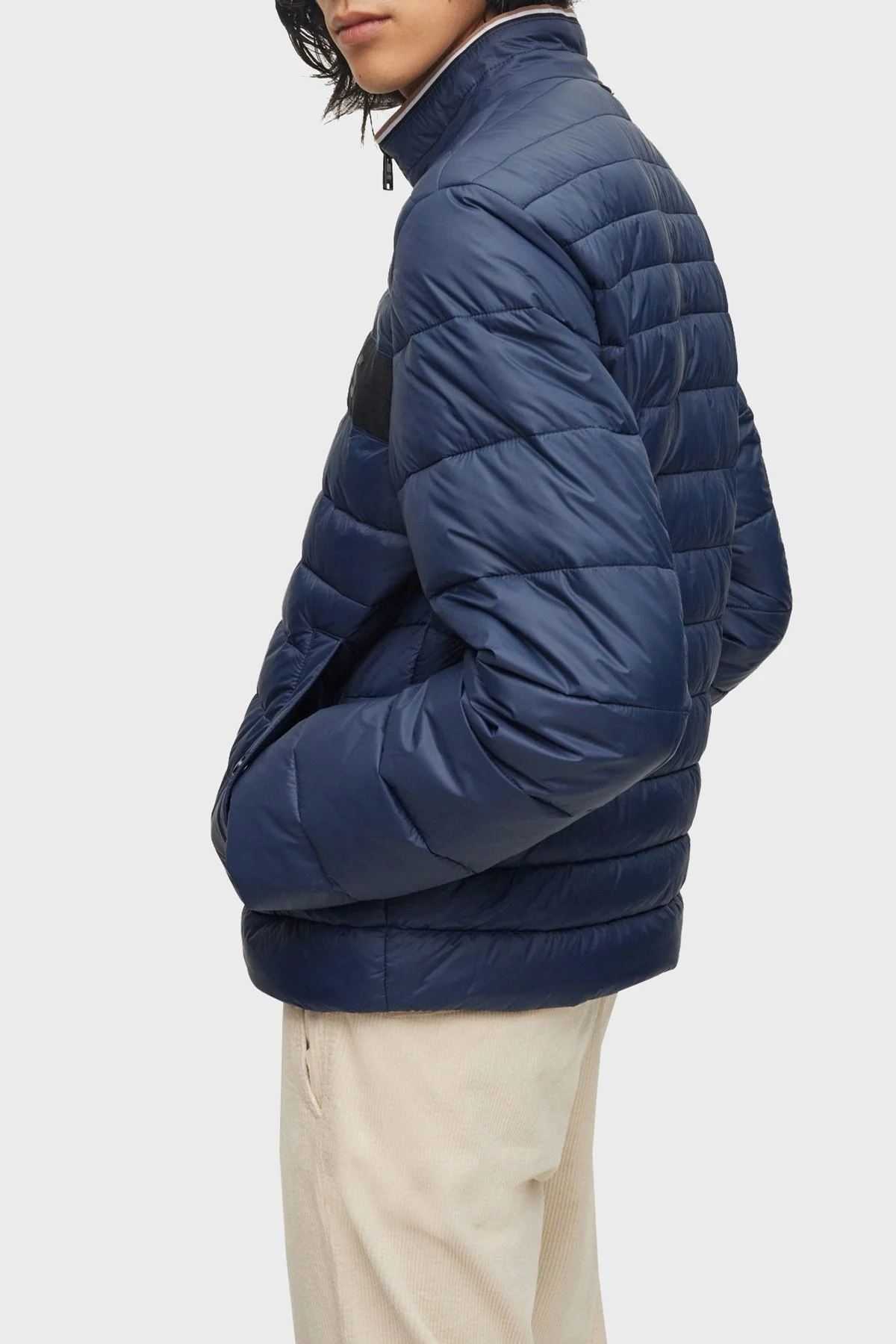 Boss Logolu Su Tutmaz Dik Yaka Regular Fit Şişme Erkek Mont 50464308 404 LACİVERT - 8