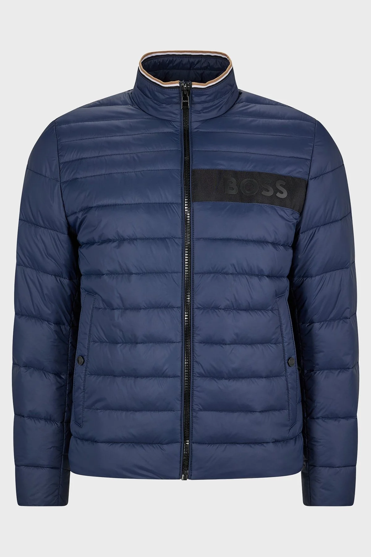 Boss Logolu Su Tutmaz Dik Yaka Regular Fit Şişme Erkek Mont 50464308 404 LACİVERT - 12