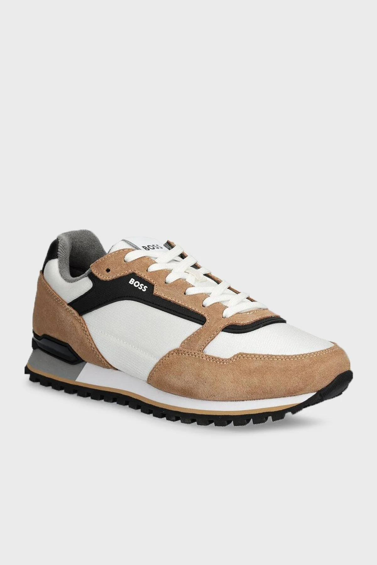 Boss Logolu Süet Detaylı Sneaker Erkek Ayakkabı 50523221 281 KAHVE-BEYAZ - 3
