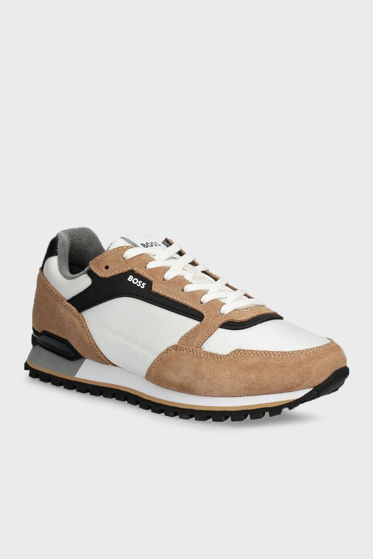 Boss Logolu Süet Detaylı Sneaker Erkek Ayakkabı 50523221 281 KAHVE-BEYAZ - 3