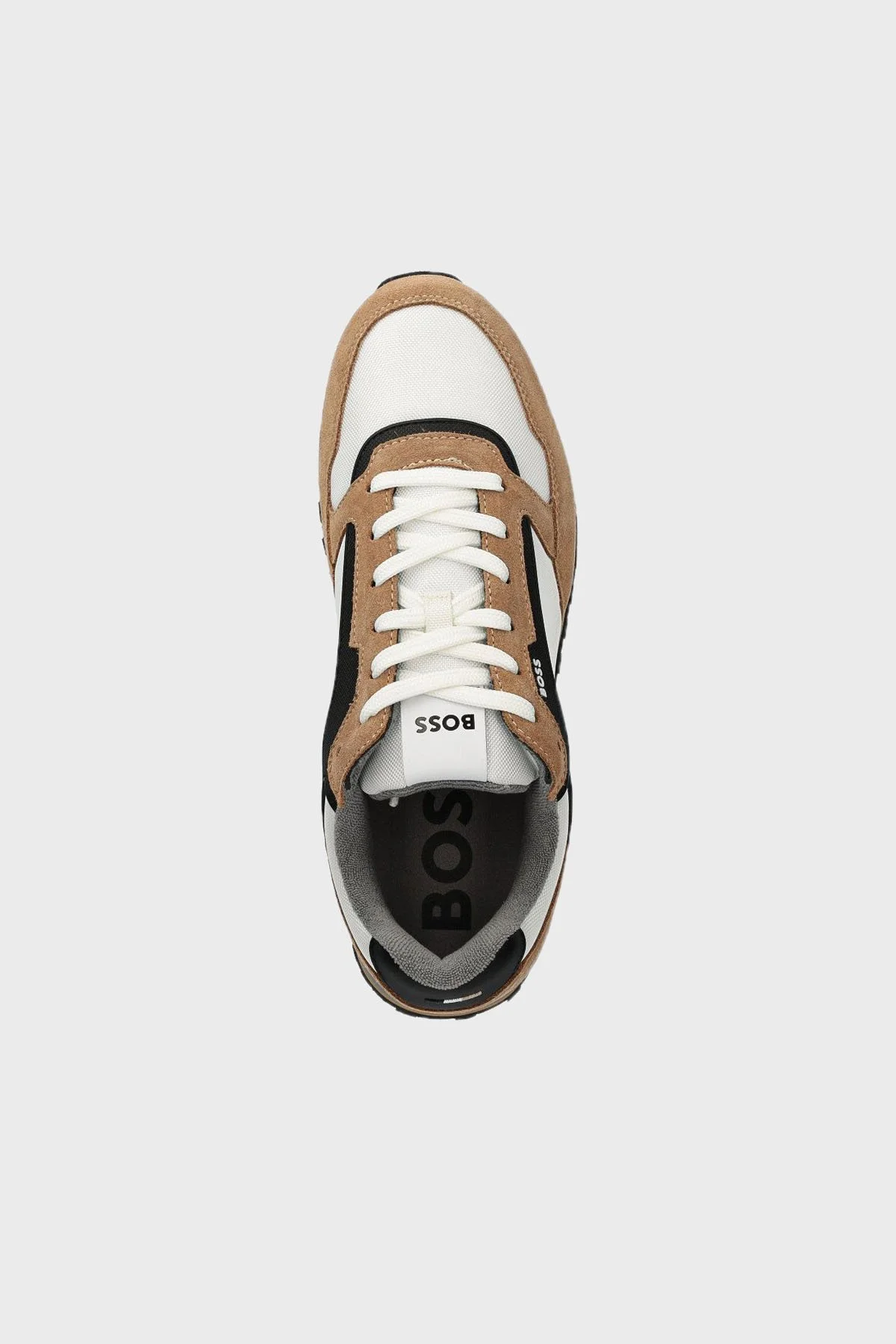 Boss Logolu Süet Detaylı Sneaker Erkek Ayakkabı 50523221 281 KAHVE-BEYAZ - 4
