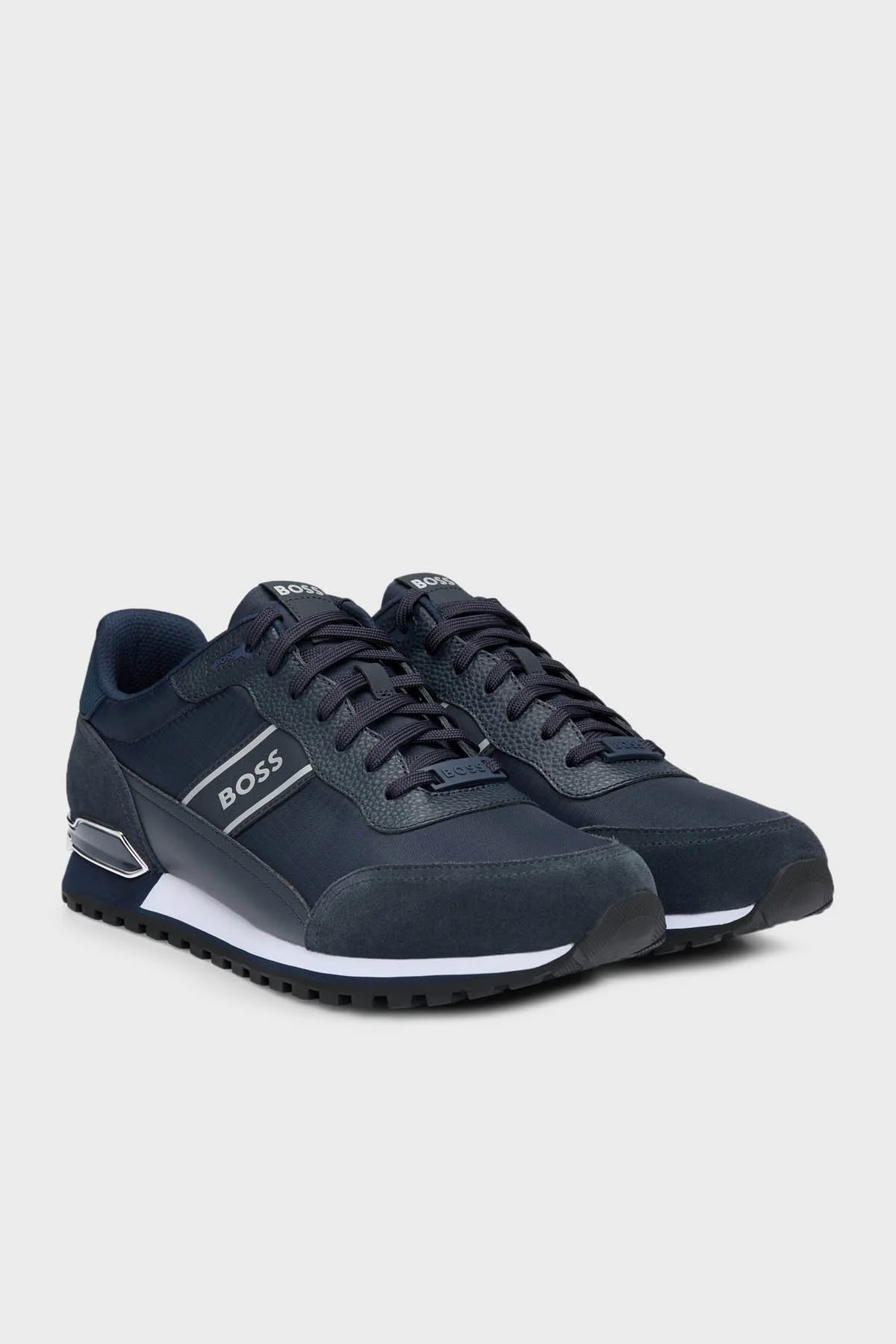 Boss Logolu Süet Detaylı Sneaker Erkek Ayakkabı 50529533 402 LACİVERT - 3