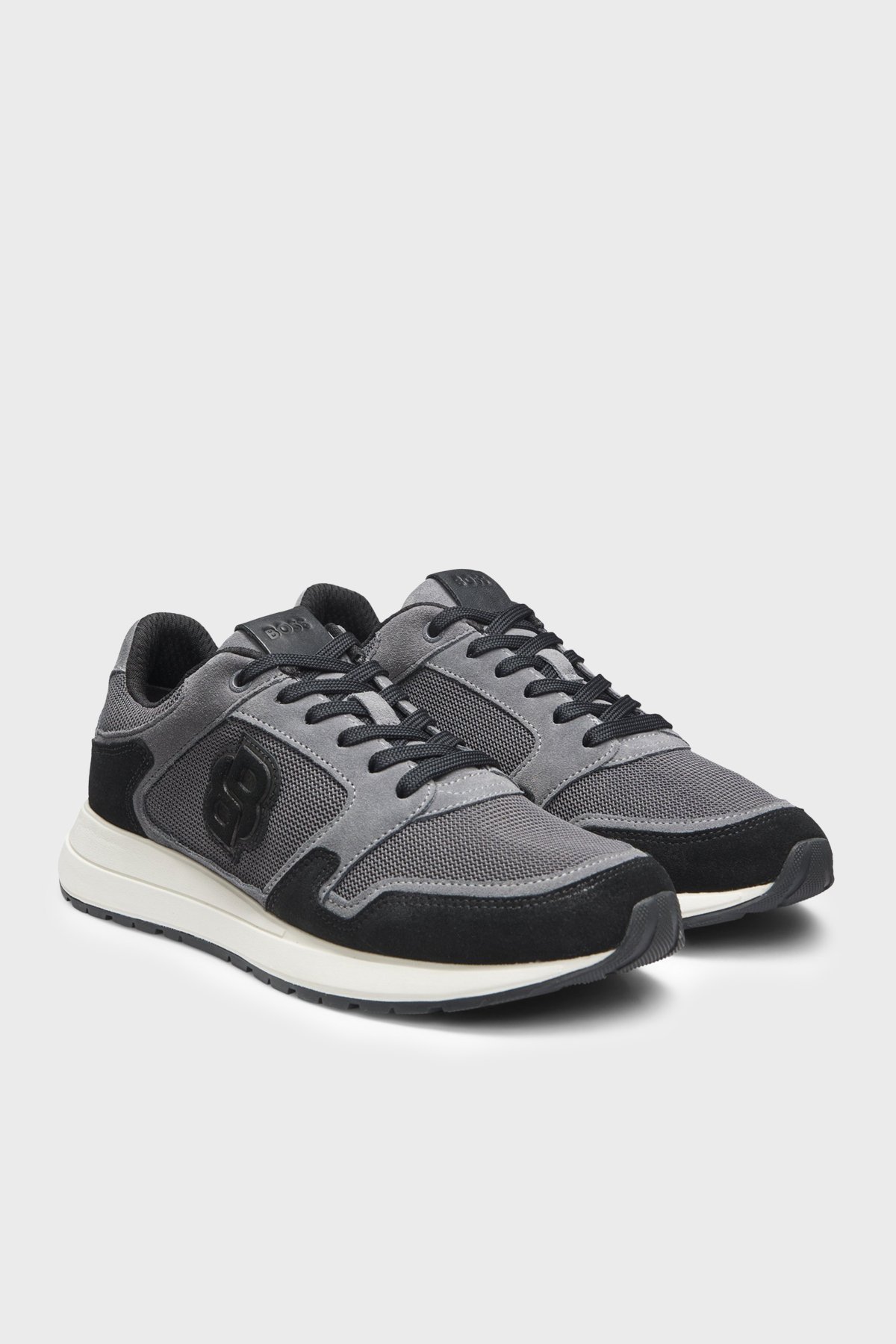 Boss Logolu Süet Detaylı Sneaker Erkek Ayakkabı 50554612 022 SİYAH