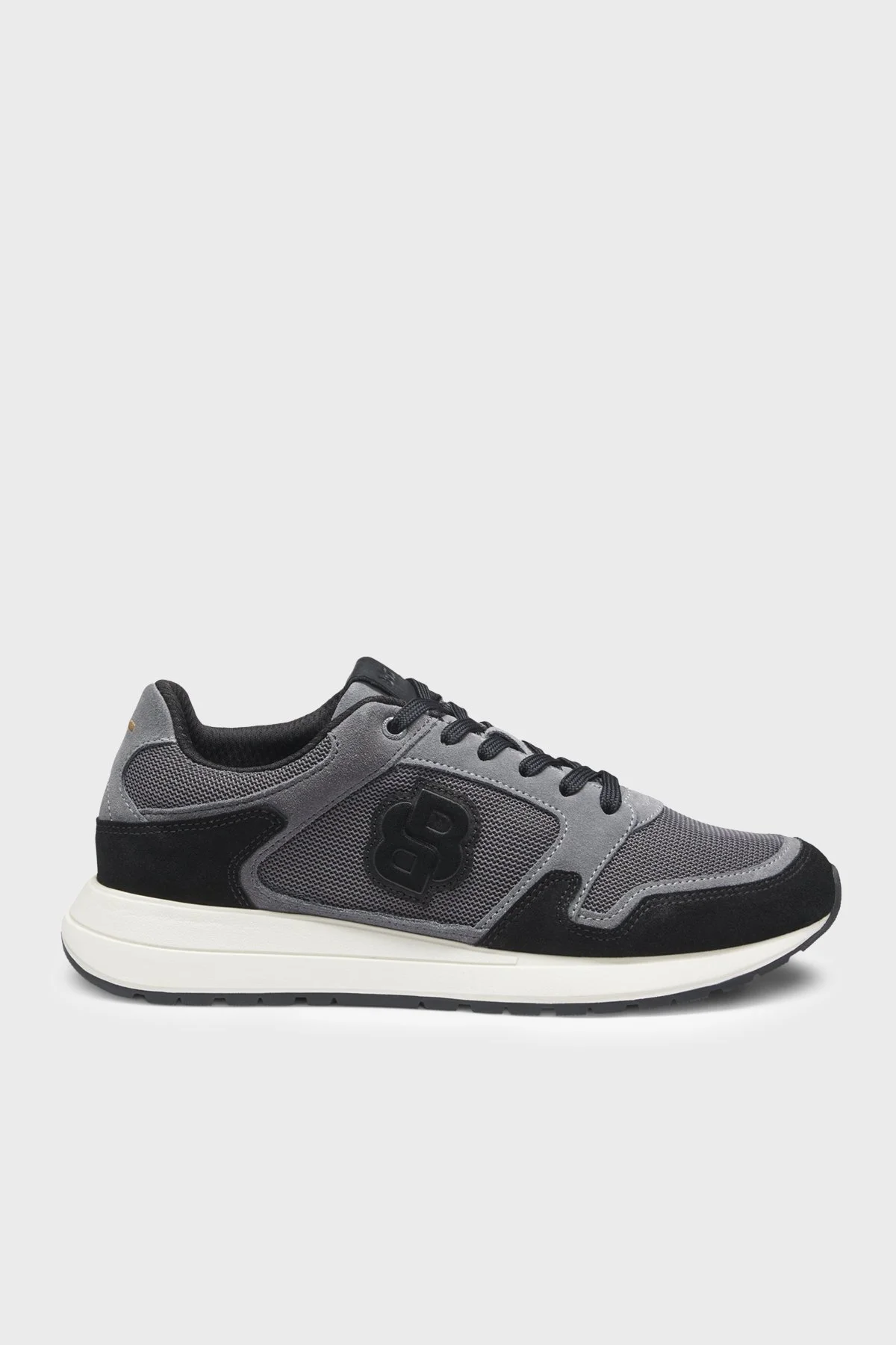 Boss Logolu Süet Detaylı Sneaker Erkek Ayakkabı 50554612 022 SİYAH-GRİ - 3