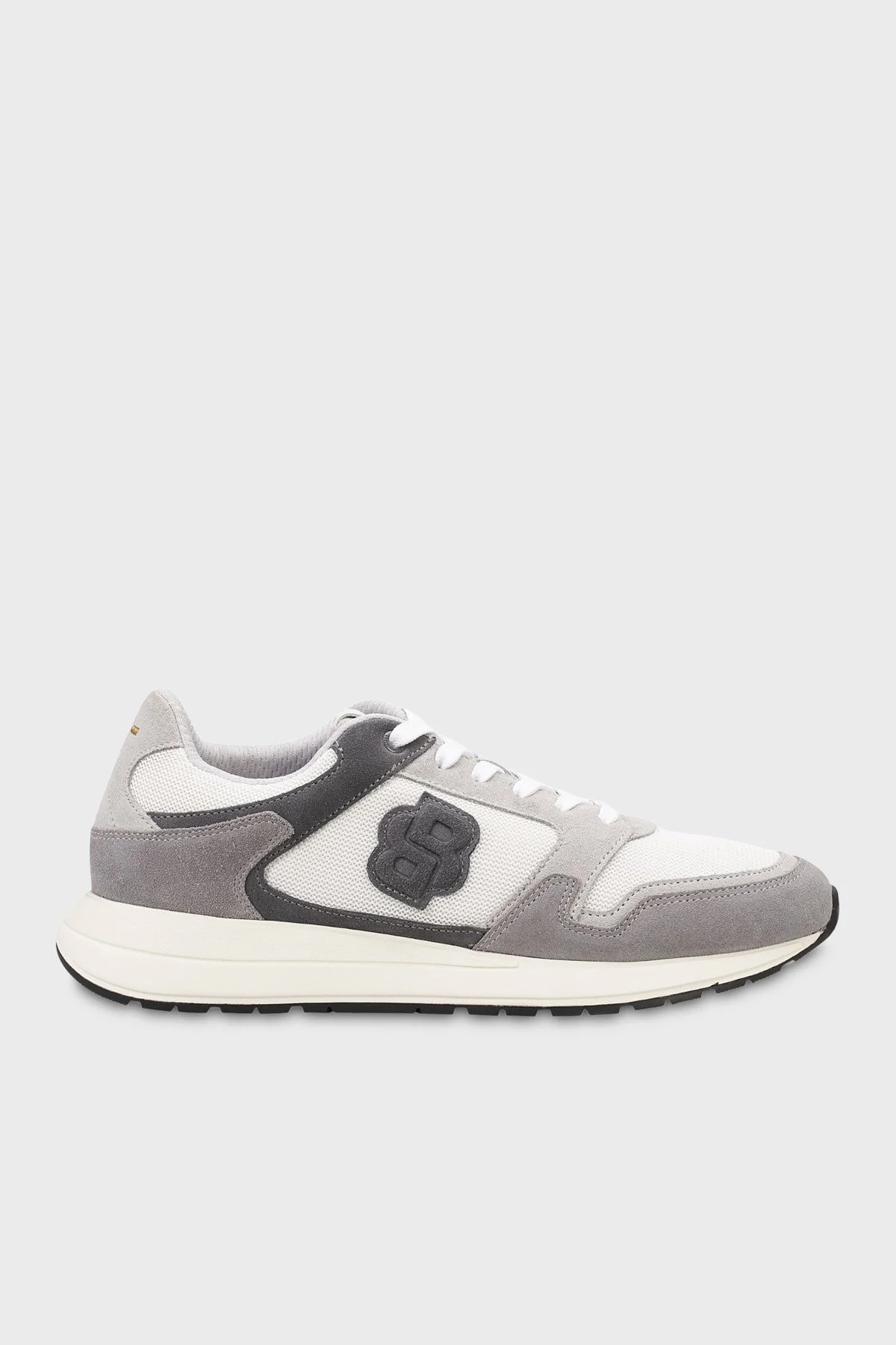 Boss Logolu Süet Detaylı Sneaker Erkek Ayakkabı 50554612 061 BEYAZ-GRİ - 1