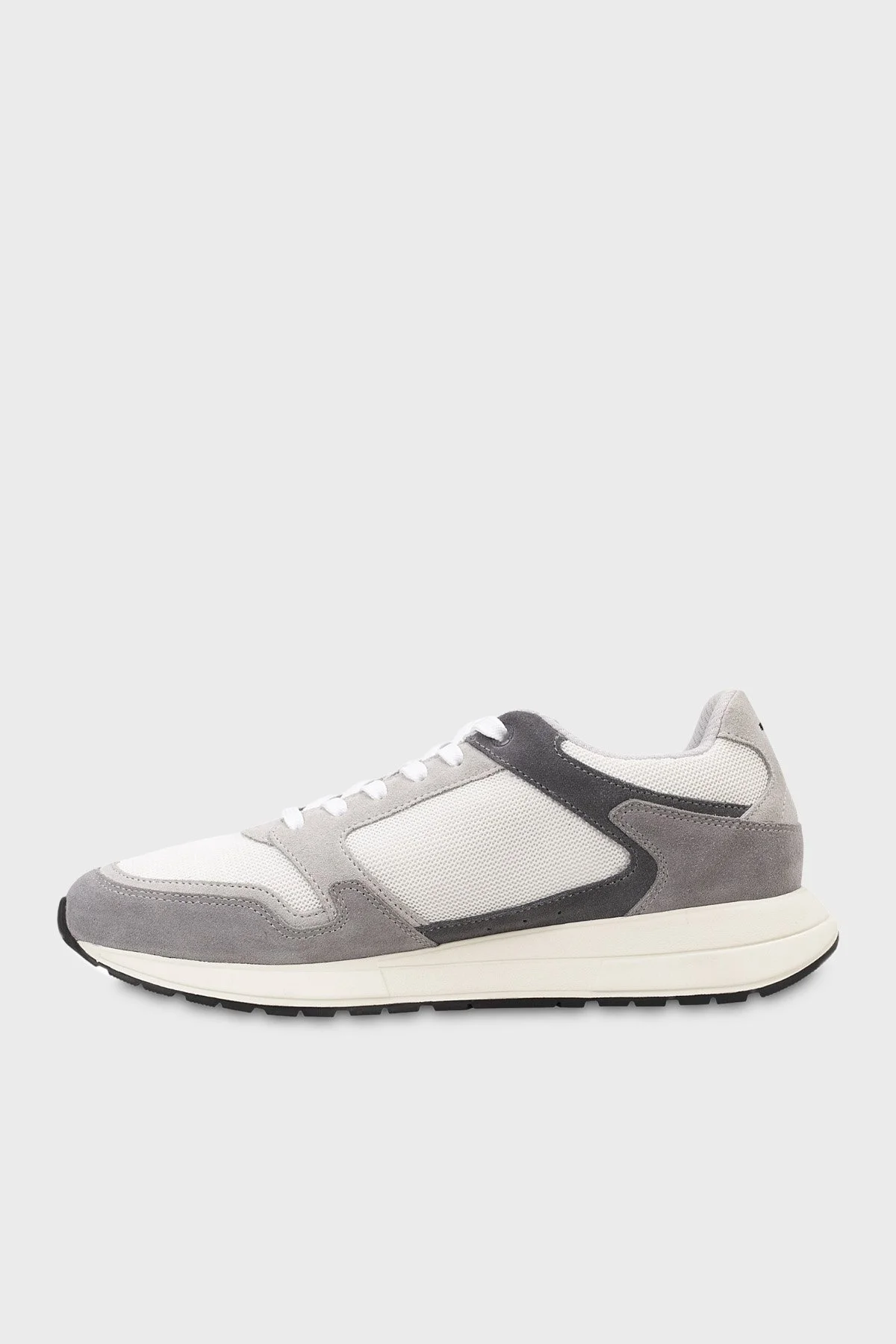 Boss Logolu Süet Detaylı Sneaker Erkek Ayakkabı 50554612 061 BEYAZ-GRİ - 3