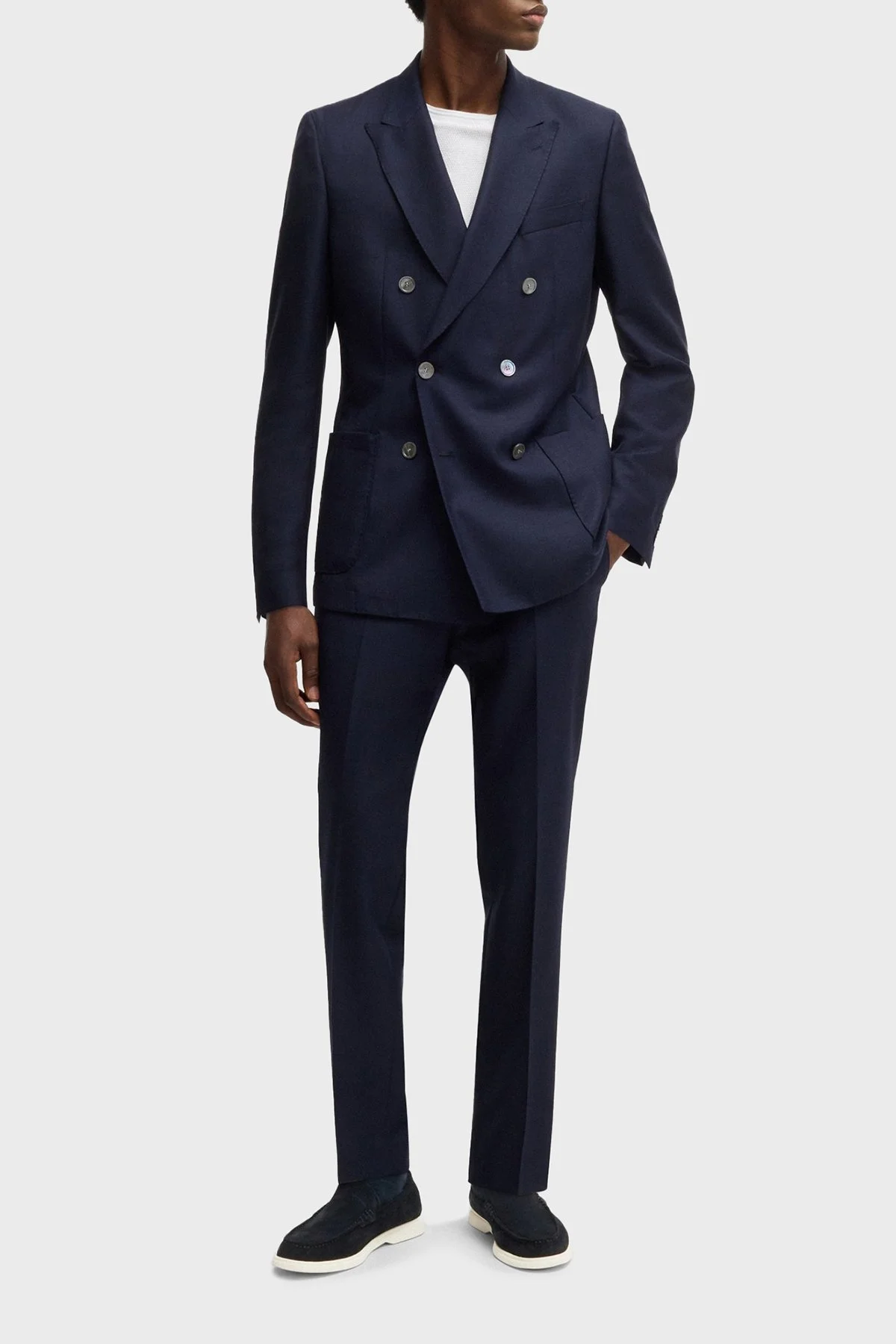 Boss Logolu Süet Laofer Erkek Ayakkabı 50543083 401 LACİVERT - 2