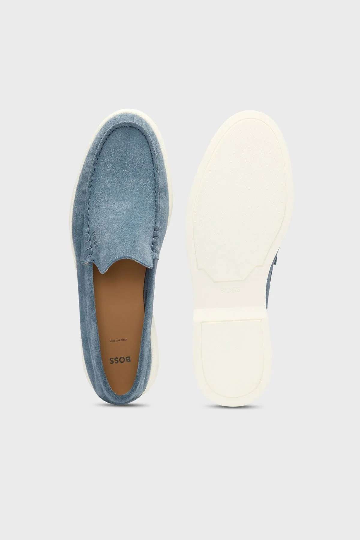 Boss Logolu Süet Loafer Erkek Ayakkabı 50543083 460 MAVİ - 4
