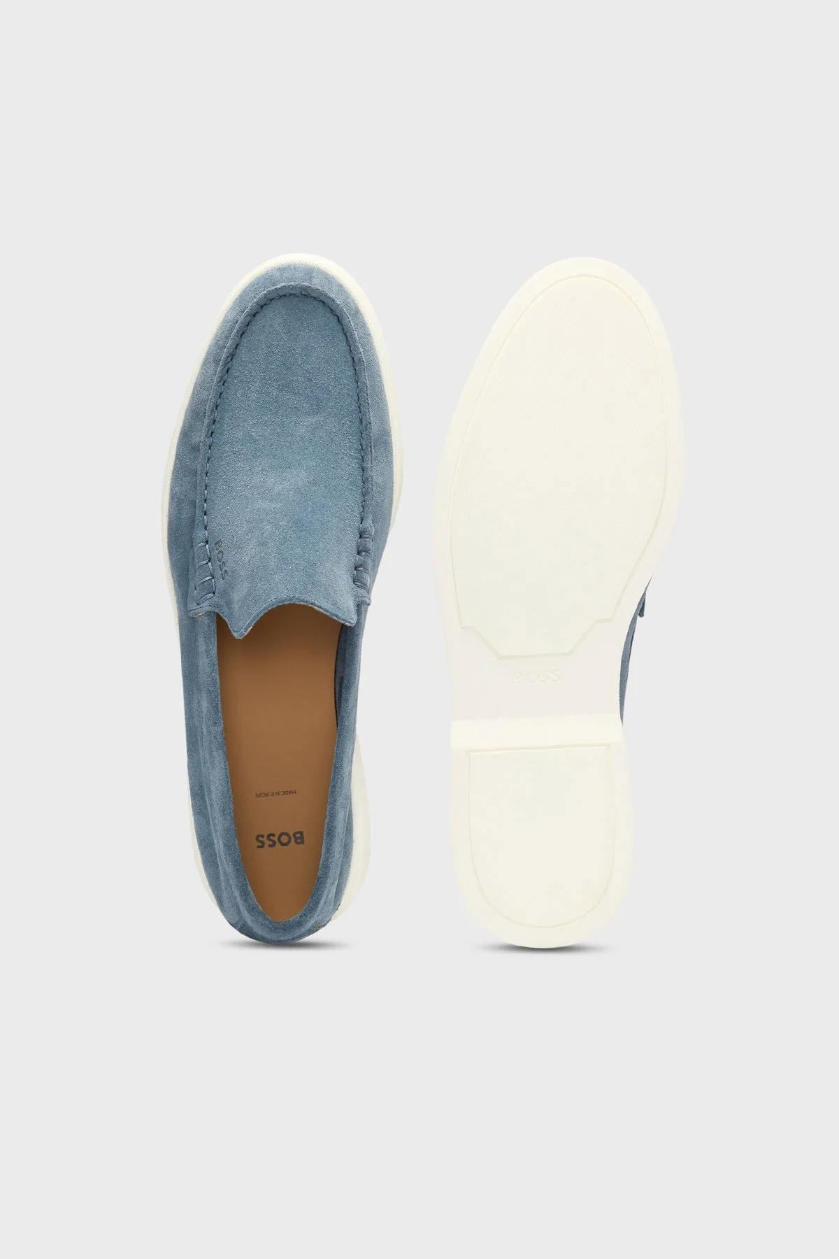 Boss Logolu Süet Loafer Erkek Ayakkabı 50543083 460 MAVİ - 4