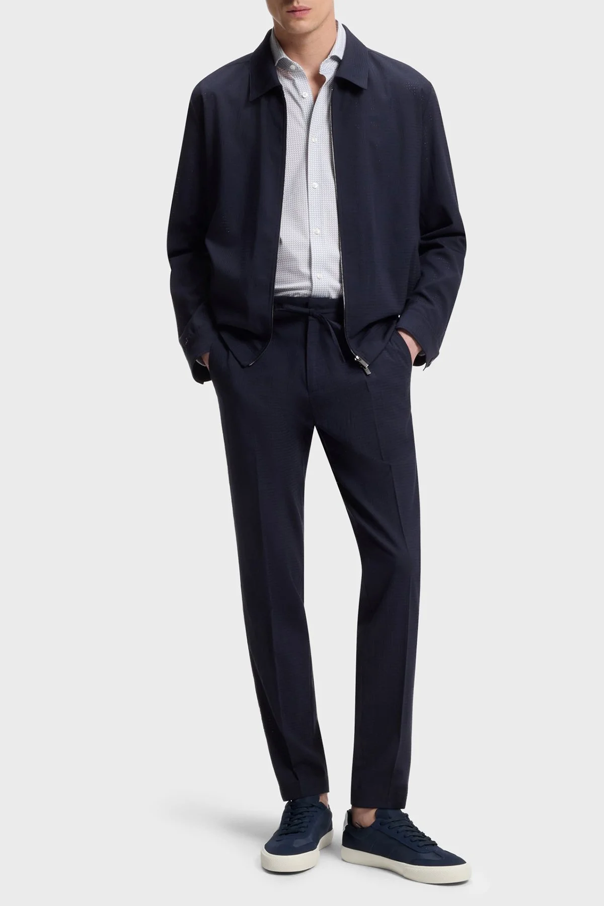 Boss Logolu Süet Sneaker Erkek Ayakkabı 50563847 401 LACİVERT - 2