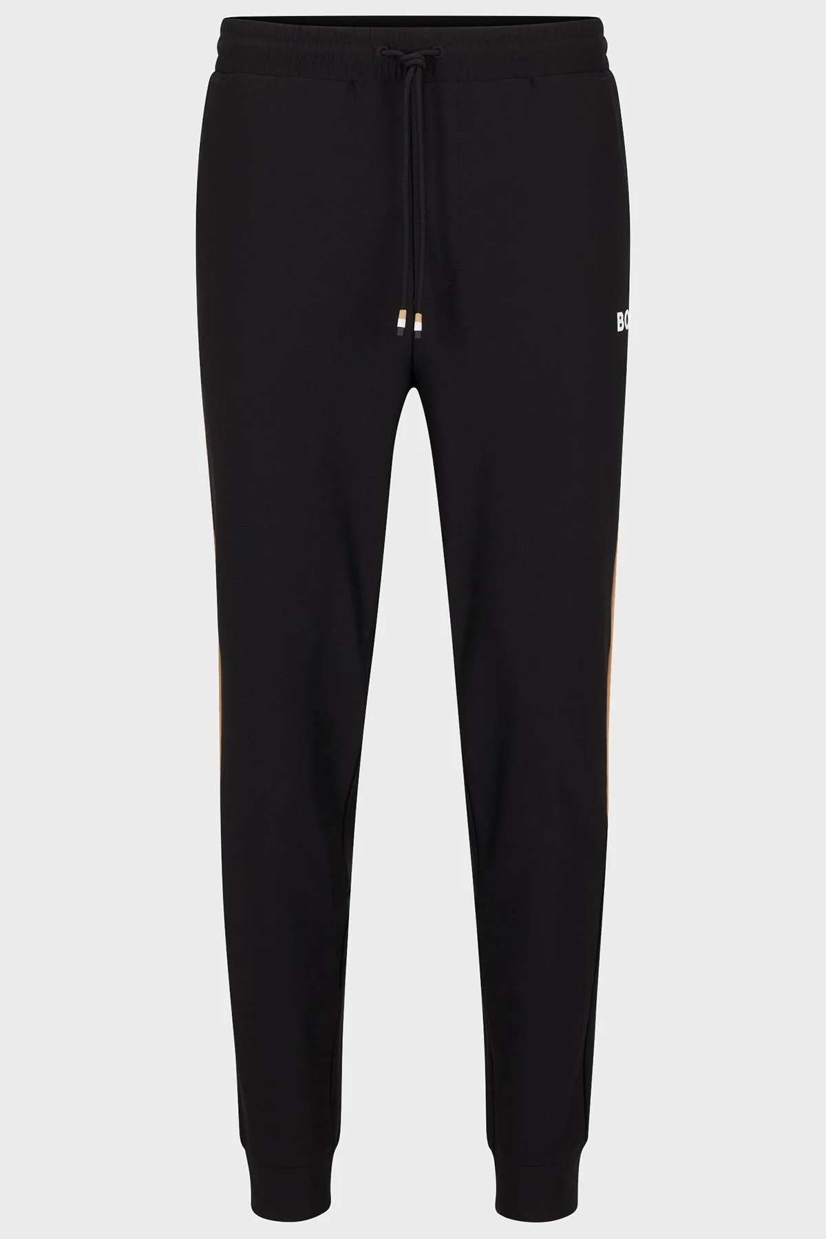 Boss Logolu Yanları Çizgili Belden Bağlamalı Normal Bel Regular Fit Spor Erkek Pantolon 50490663 001 SİYAH - 5