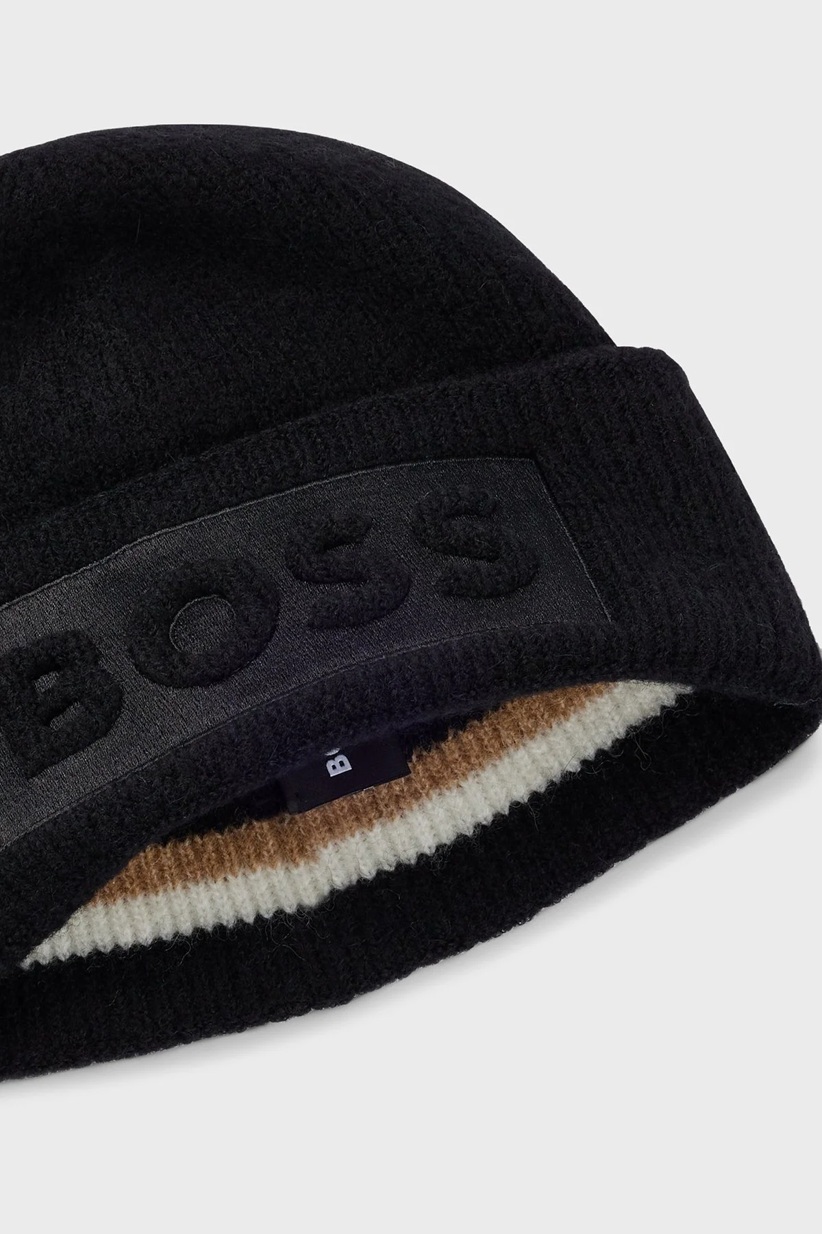 Boss Logolu Yün Karışımlı Erkek Bere 50500574 001 SİYAH - 5