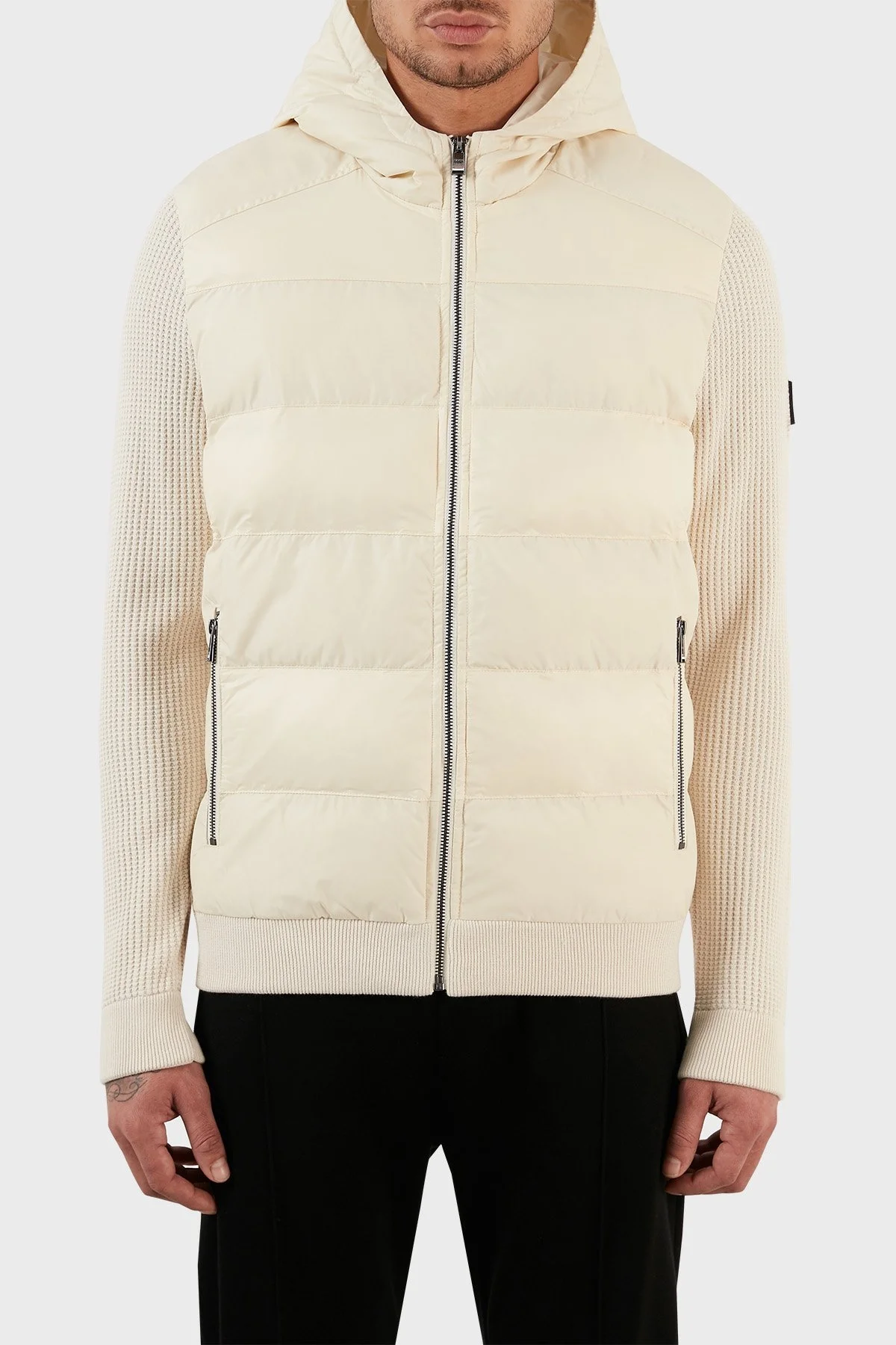 Boss Logolu Yün Karışımlı Kapüşonlu Cepli Regular Fit Erkek Mont 50477366 131 BEJ - 1