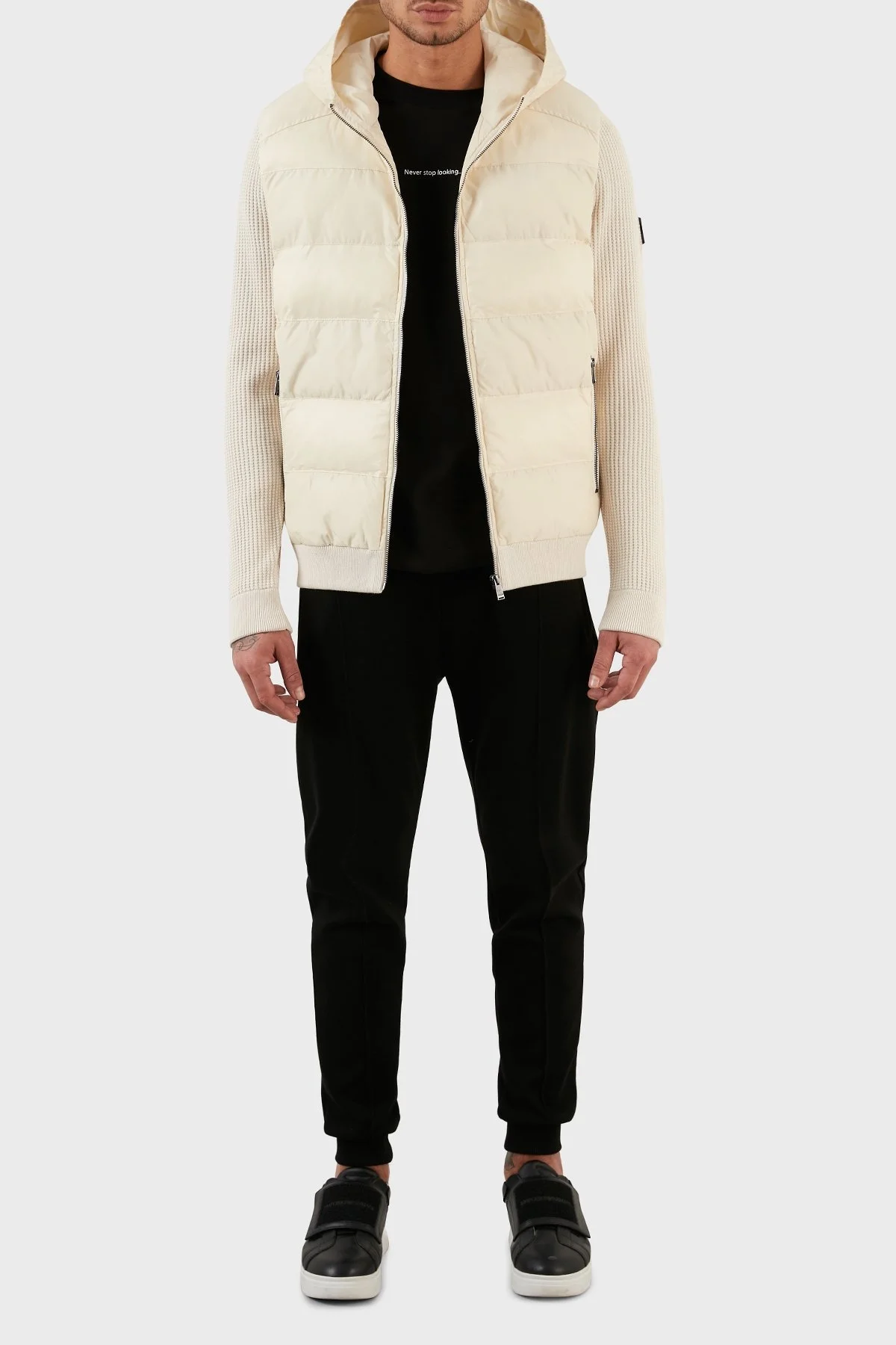 Boss Logolu Yün Karışımlı Kapüşonlu Cepli Regular Fit Erkek Mont 50477366 131 BEJ - 4