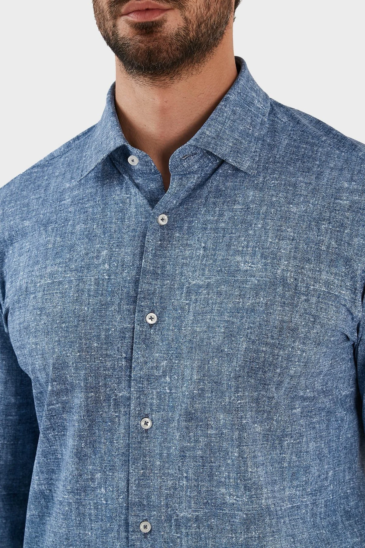 Boss Loose Fit Uzun Kollu Streç Erkek Gömlek 50490404 410 LACİVERT - 4