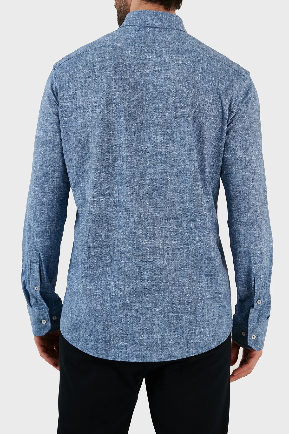 Boss Loose Fit Uzun Kollu Streç Erkek Gömlek 50490404 410 LACİVERT - 5