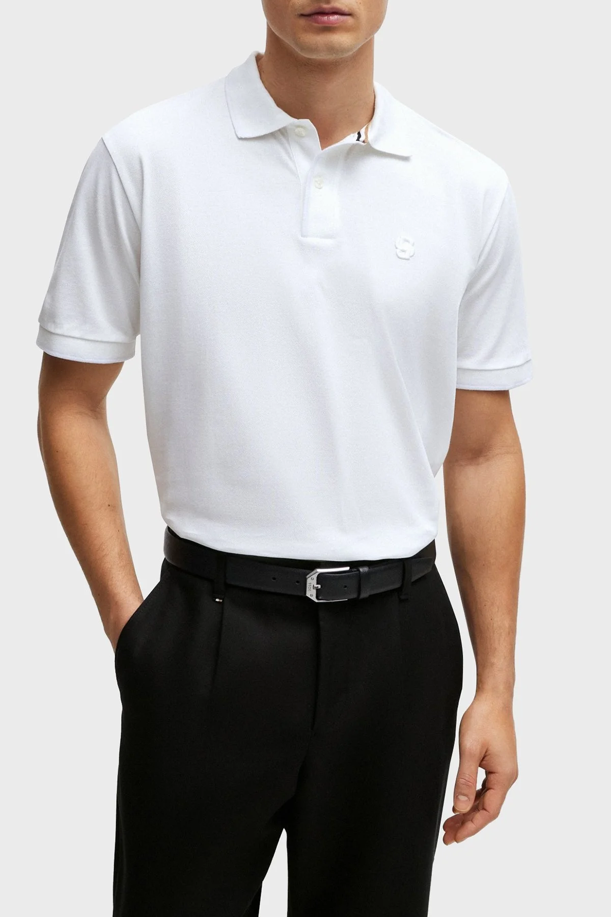 Boss Merserize Pamuklu Regular Fit Erkek Polo Yaka T Shirt 50512112 100 BEYAZ - 1