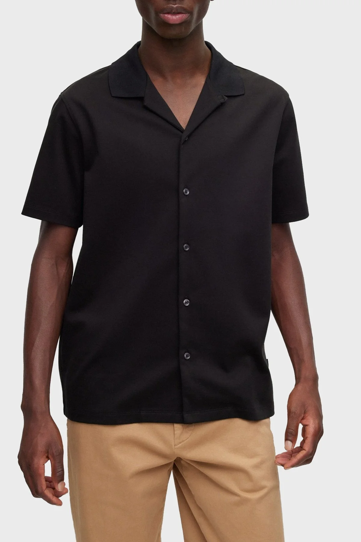 Boss Merserize Pamuklu Regular Fit Kısa Kollu Erkek Gömlek 50486176 001 SİYAH - 1