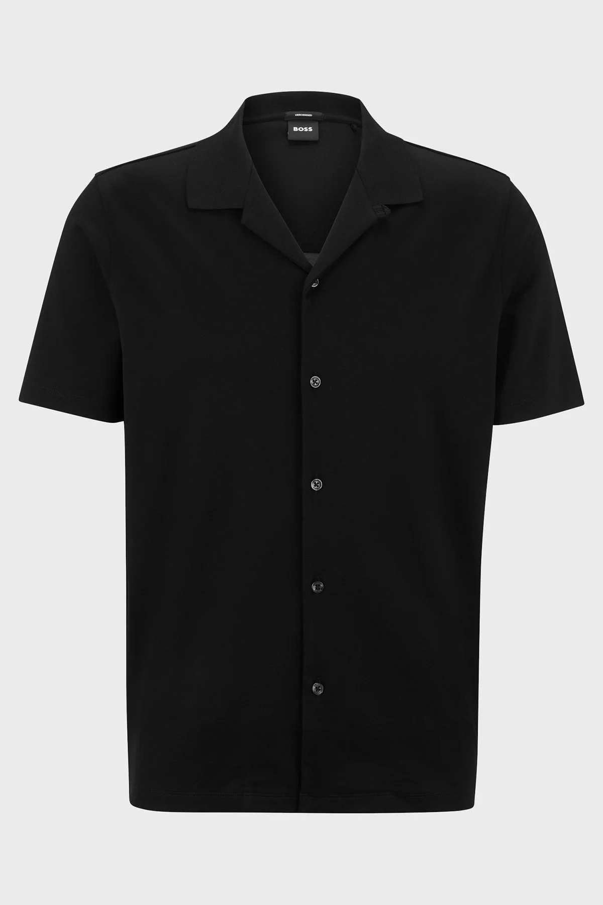 Boss Merserize Pamuklu Regular Fit Kısa Kollu Erkek Gömlek 50486176 001 SİYAH - 4