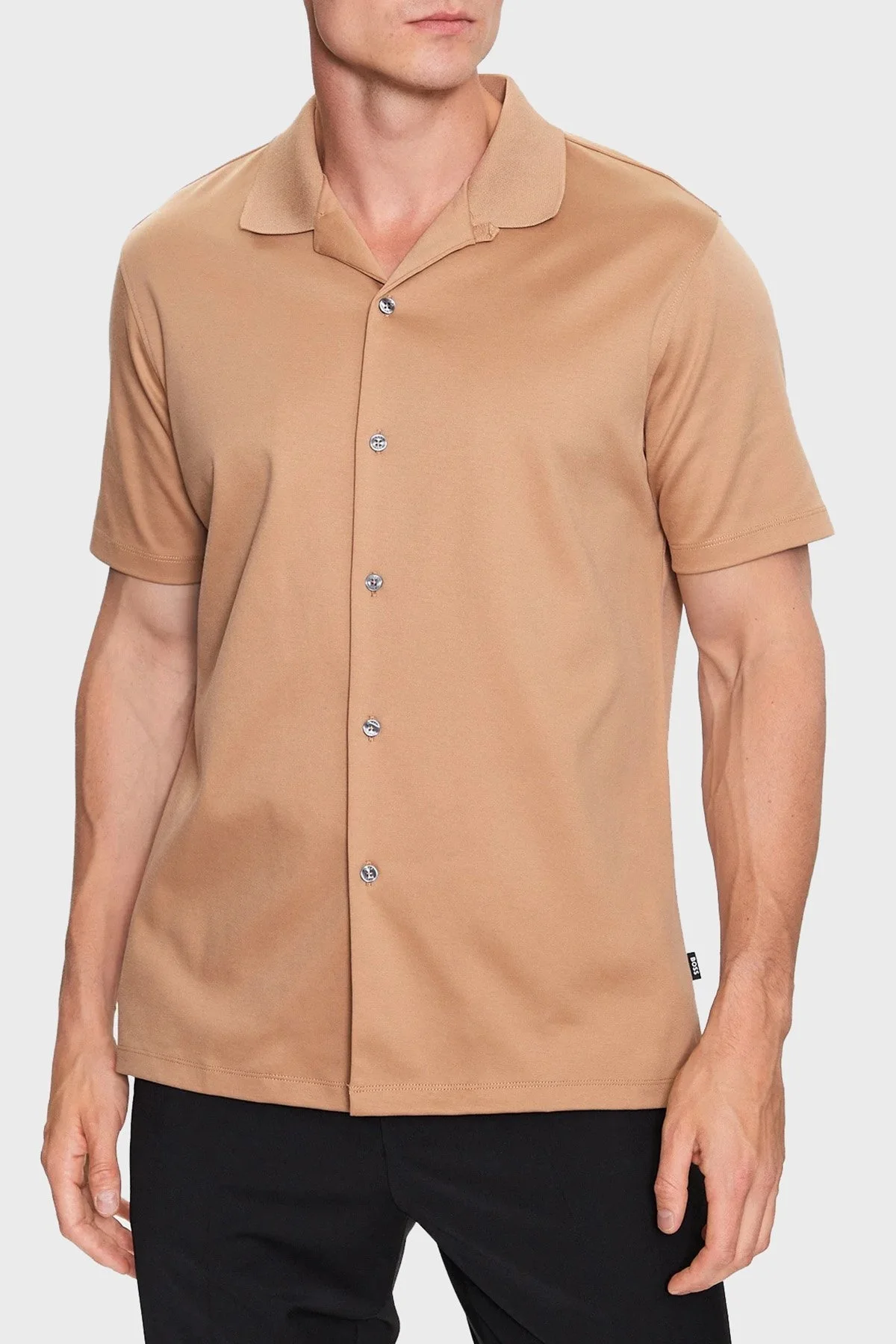 Boss Merserize Pamuklu Regular Fit Kısa Kollu Erkek Gömlek 50486176 260 KAHVE - 1