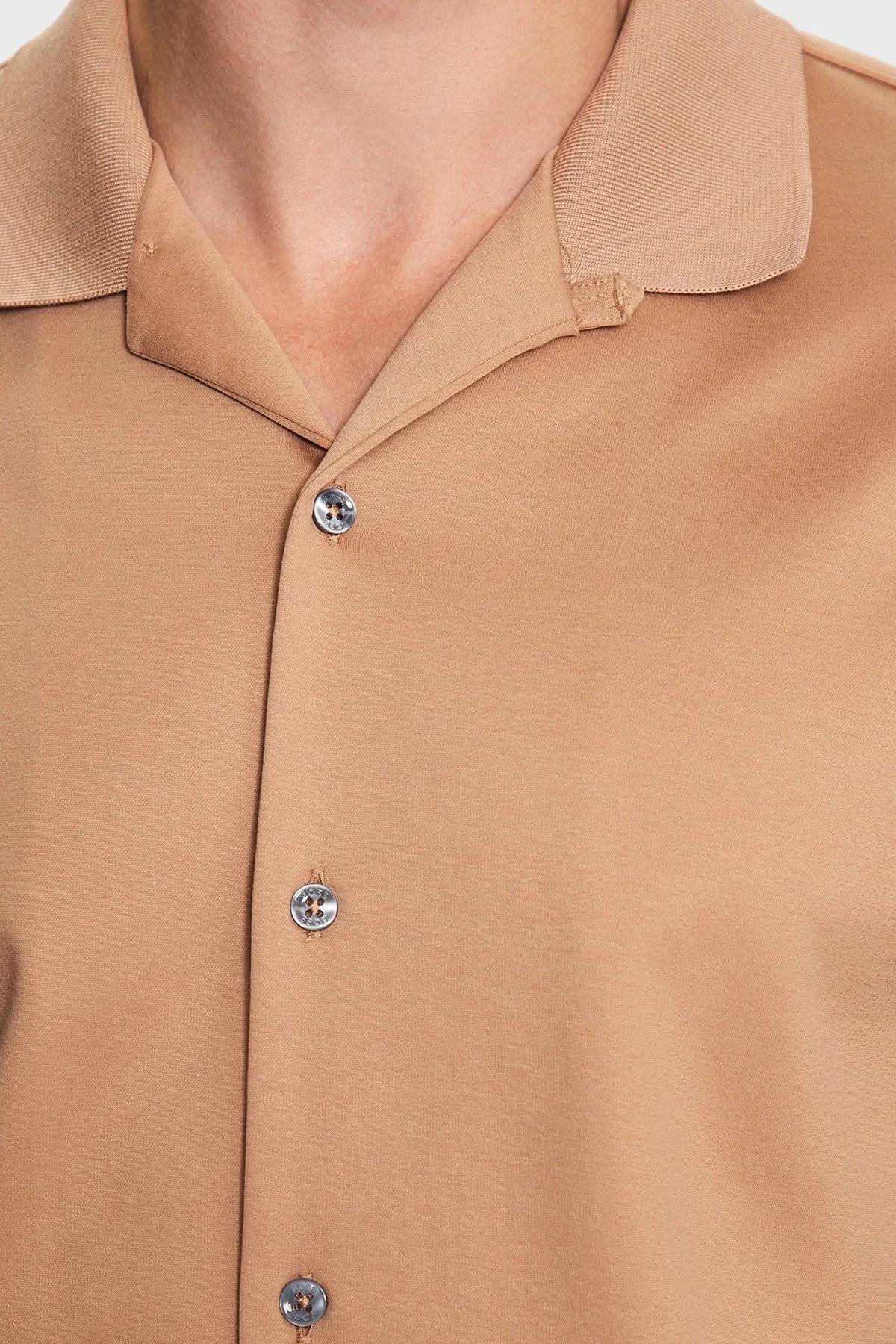 Boss Merserize Pamuklu Regular Fit Kısa Kollu Erkek Gömlek 50486176 260 KAHVE - 4