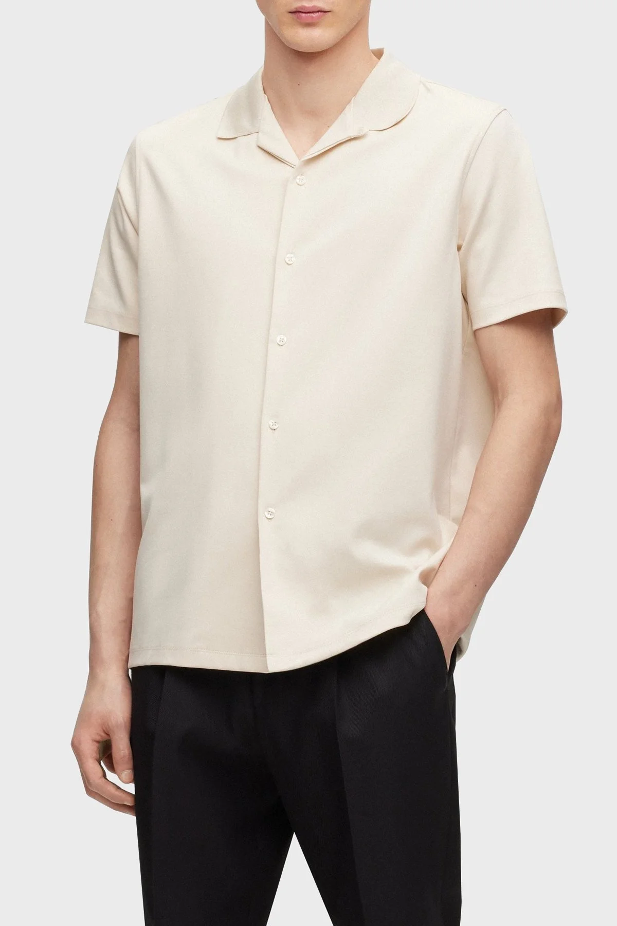 Boss Merserize Pamuklu Regular Fit Kısa Kollu Erkek Gömlek 50486176 131 BEJ - 5