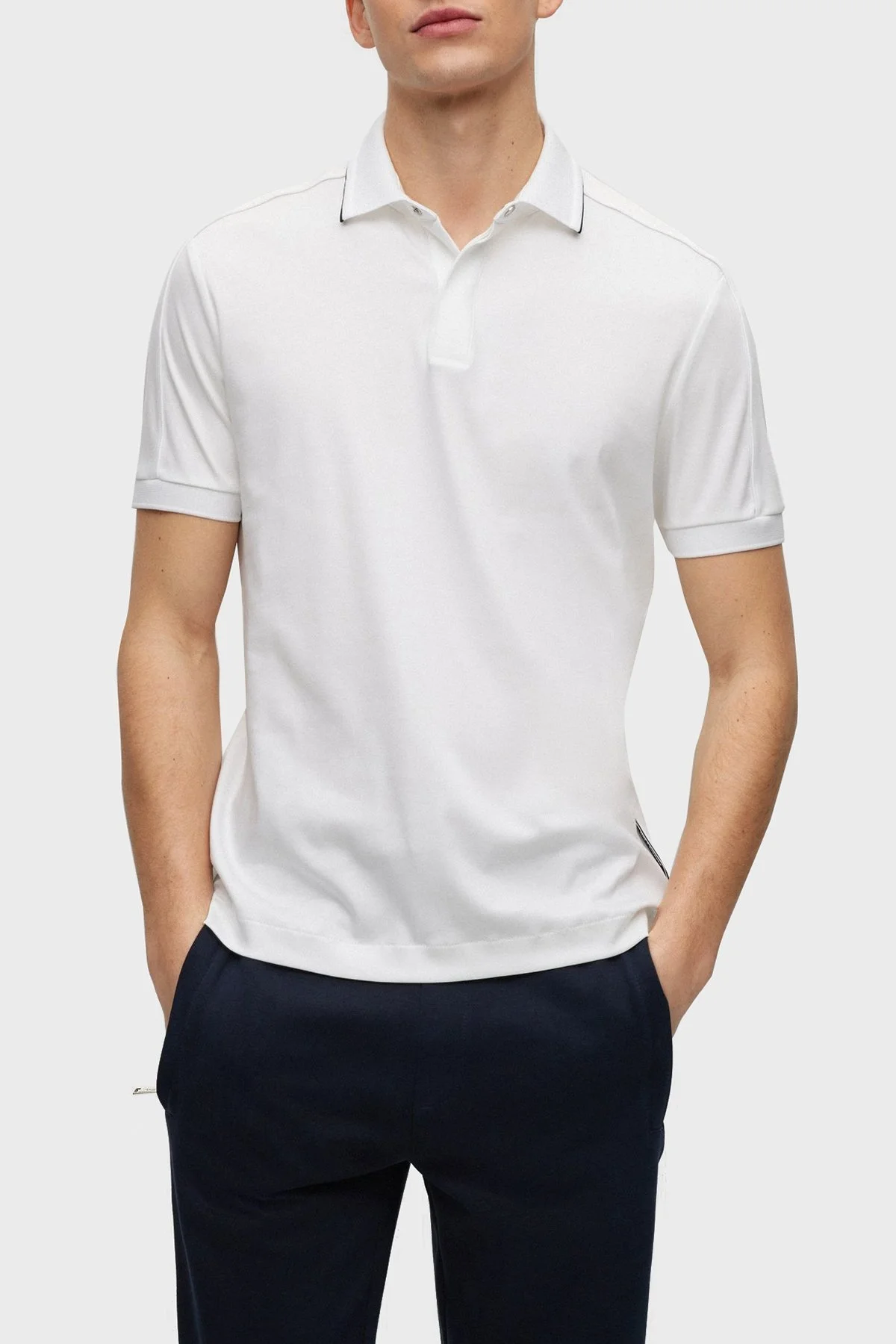 Boss Merserize Pamuklu Slim Fit Erkek Polo T Shirt 50486203 100 BEYAZ - 1