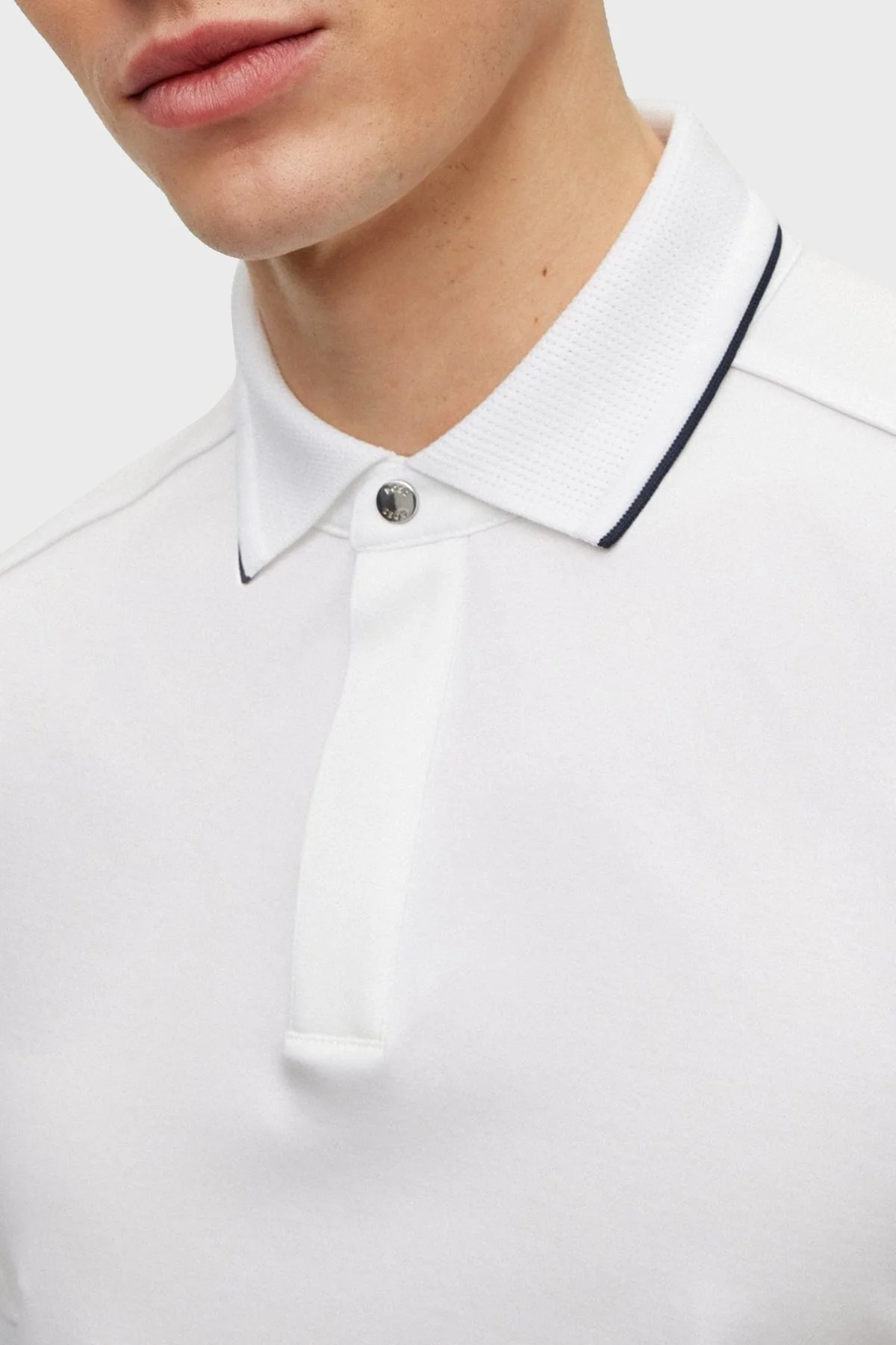 Boss Merserize Pamuklu Slim Fit Erkek Polo T Shirt 50486203 100 BEYAZ - 4