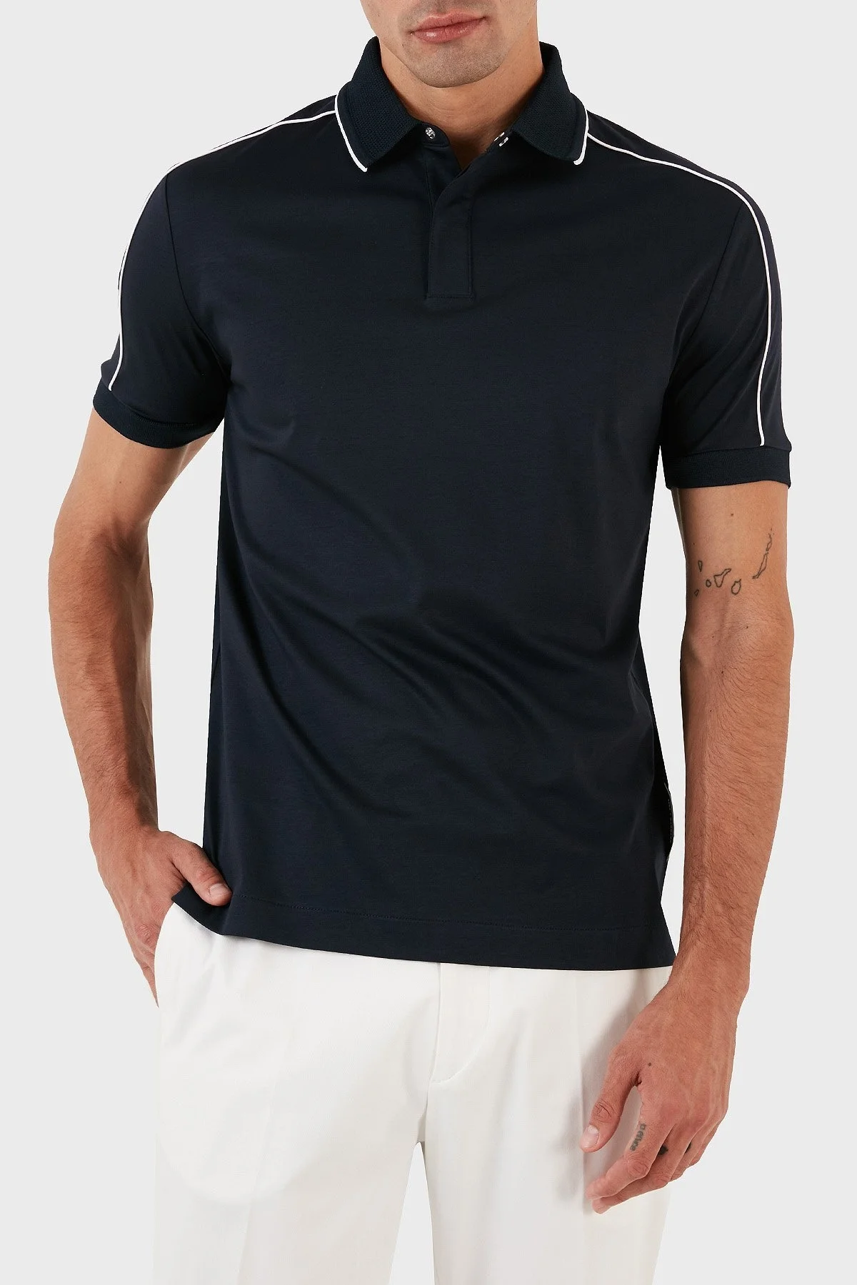 Boss Merserize Pamuklu Slim Fit Erkek Polo Yaka T Shirt 50486203 404 LACİVERT - 3