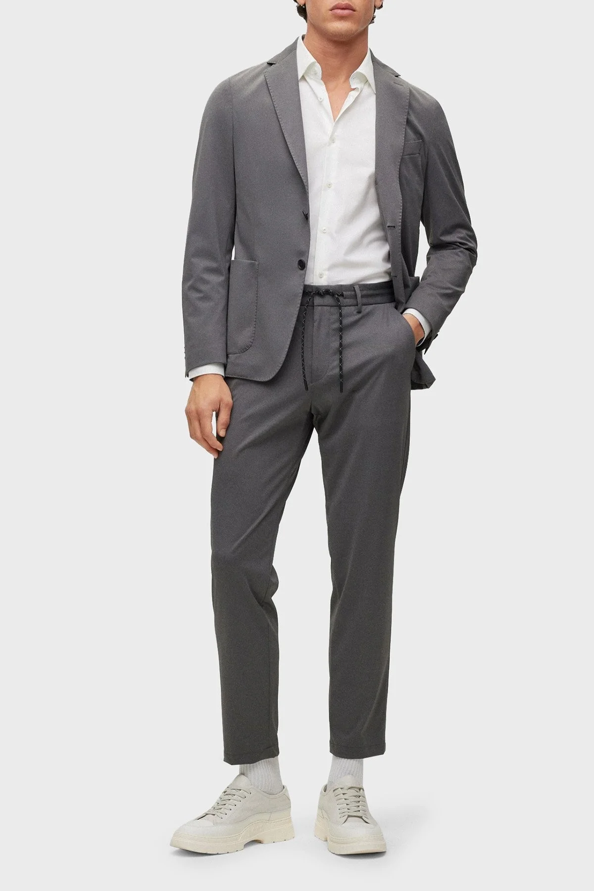 Boss P-Genius Mikro Desenli Jarse Slim Fit Erkek Pantolon 50490963 041 GRİ - 8