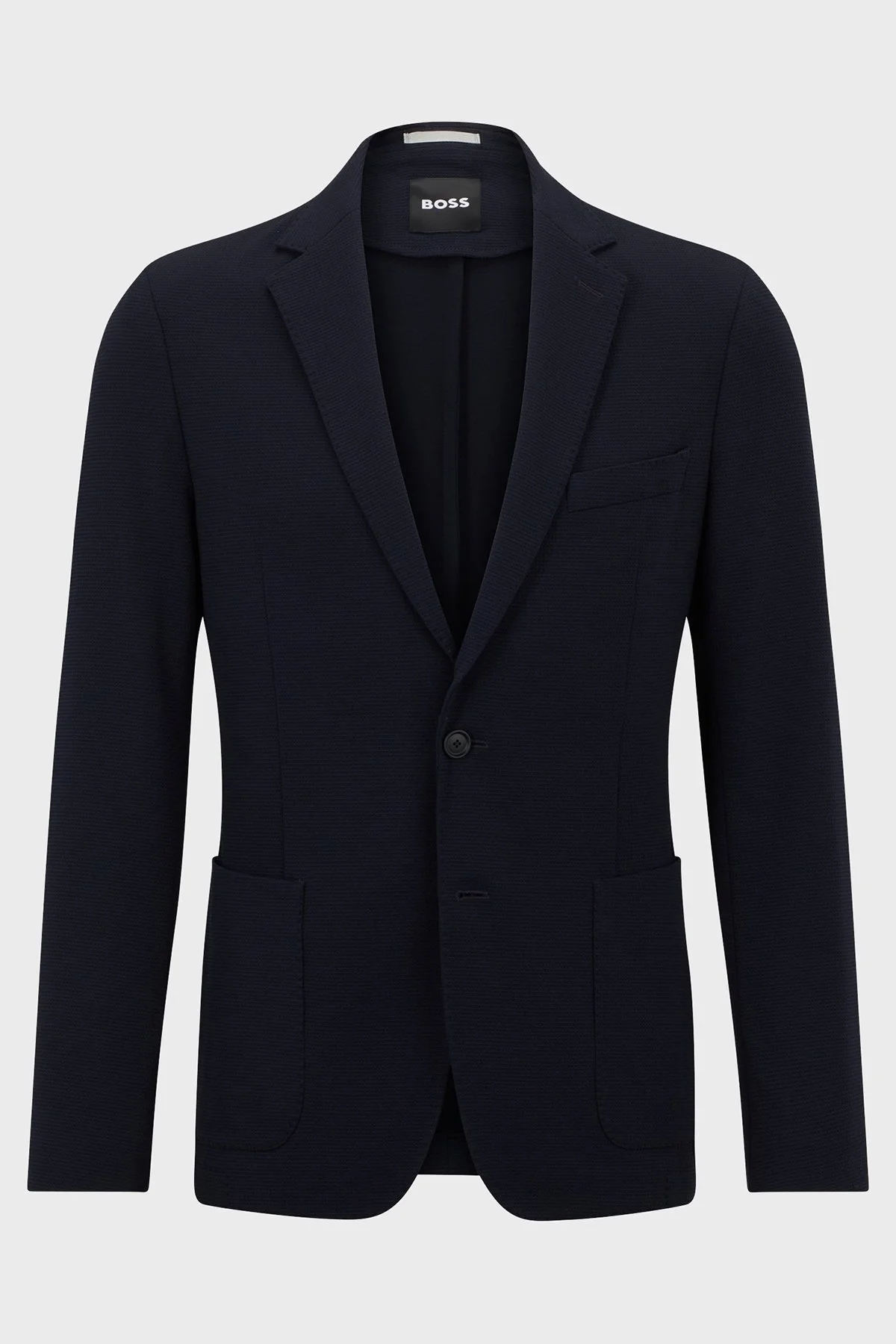 Boss Mikro Desenli Slim Fit Çift Yırtmaçlı Spor Blazer Erkek Ceket 50488454 404 LACİVERT - 6
