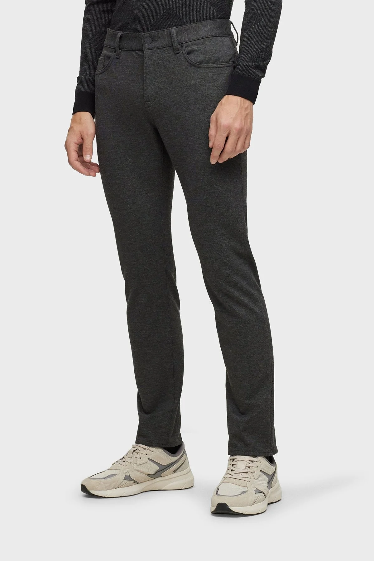 Boss Mikro Desenli Streç Jarseden Slim Fit Jeans Erkek Kot Pantolon 50500762 029 ANTRASİT - 1