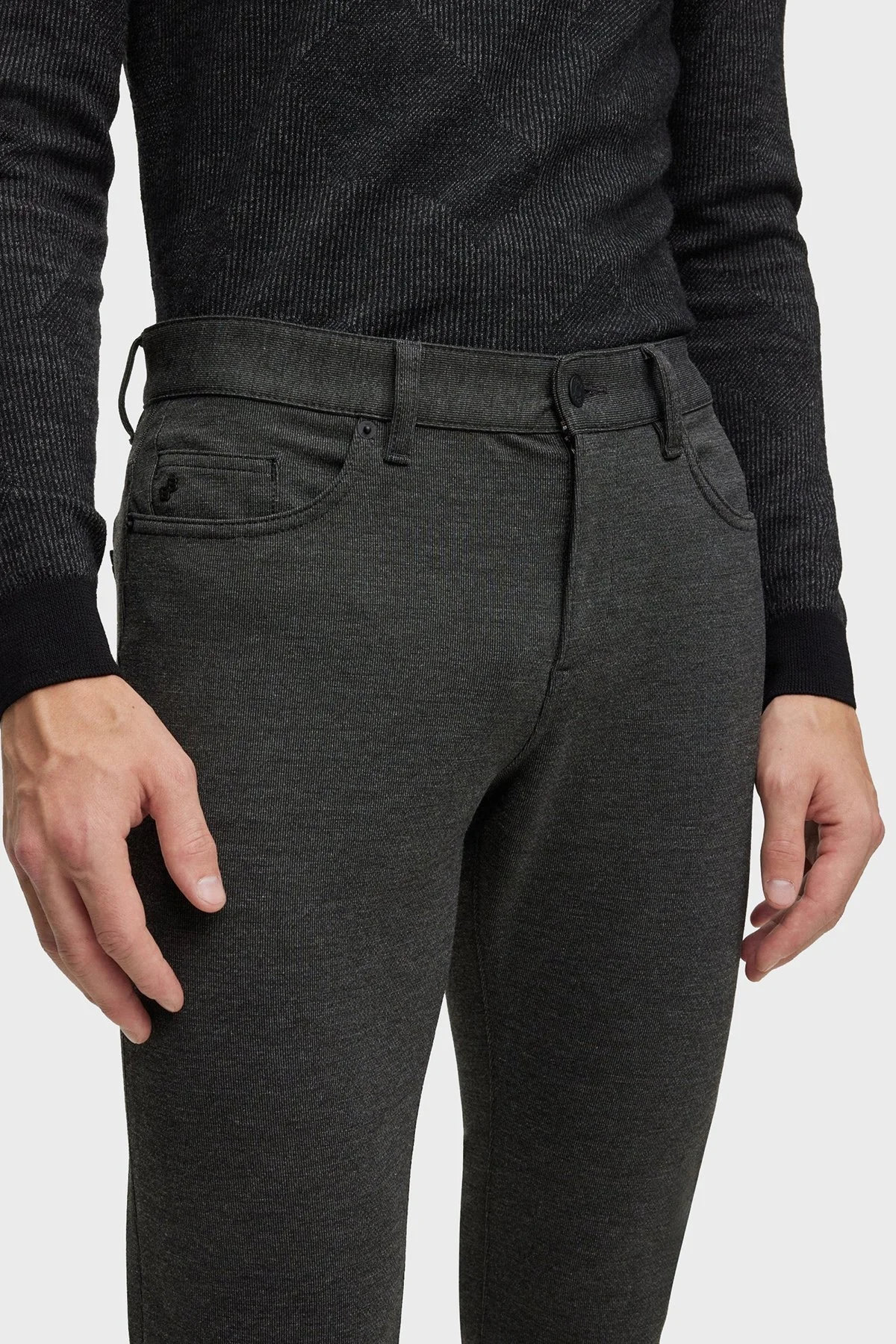 Boss Mikro Desenli Streç Jarseden Slim Fit Jeans Erkek Kot Pantolon 50500762 029 ANTRASİT - 4