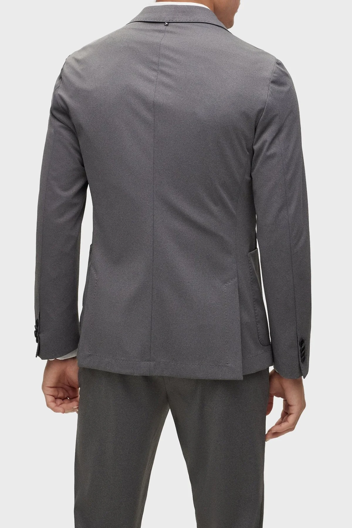 Boss Mikro Desenli Streç Kumaş Slim Fit Çift Yırtmaçlı Erkek Ceket 50489464 041 GRİ - 2