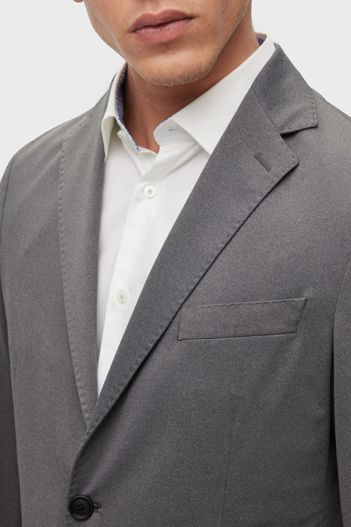 Boss Mikro Desenli Streç Kumaş Slim Fit Çift Yırtmaçlı Erkek Ceket 50489464 041 GRİ - 4