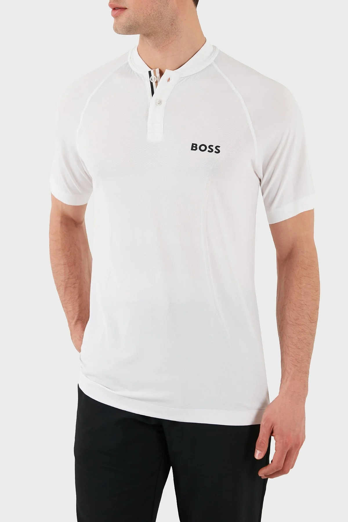 Boss Minimal Logo Baskılı Regular Fit Düğmeli Kolej Yaka Erkek T Shirt 50506189 100 BEYAZ - 4